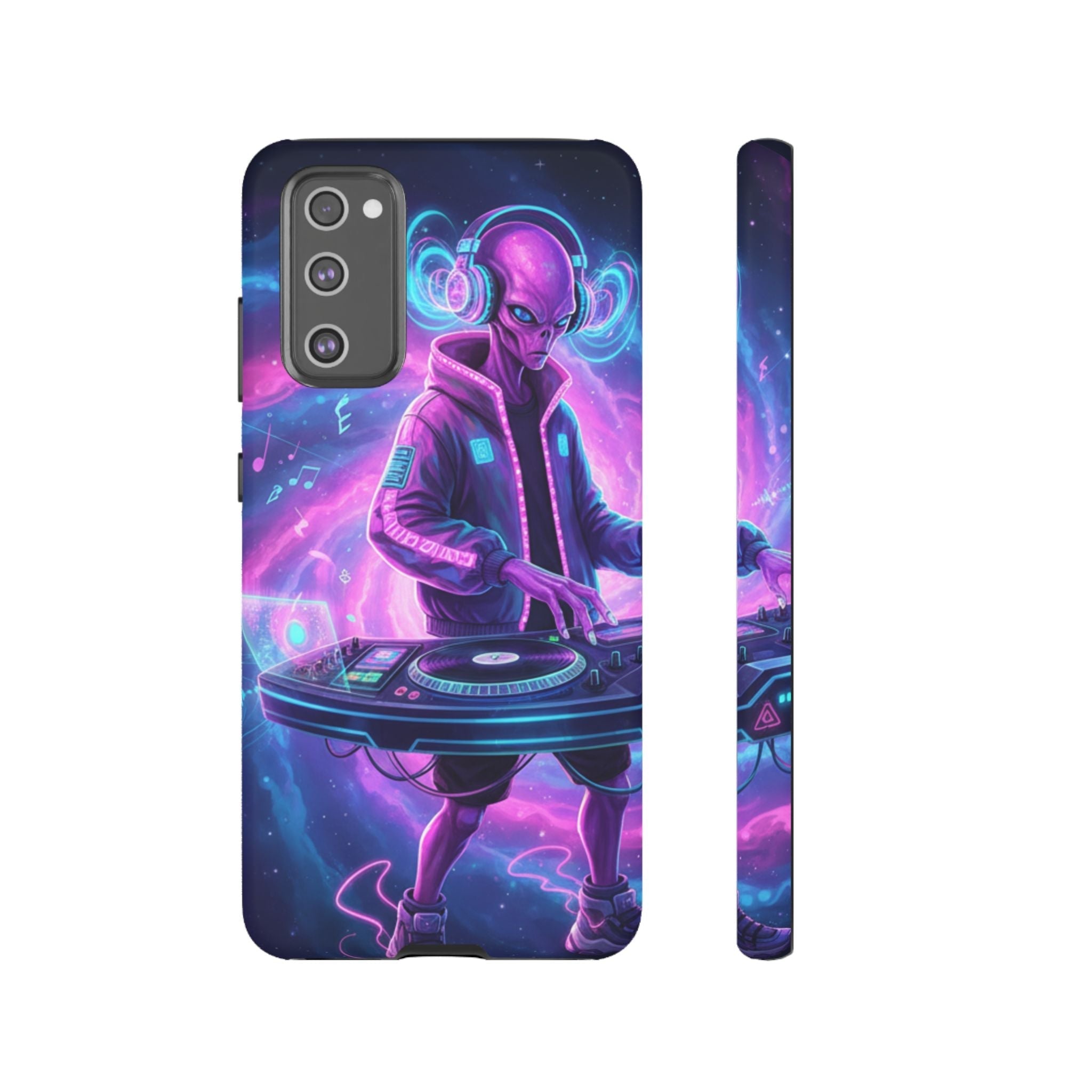 Alien DJ Phone Case — Neon Space Electronic Music Protective Cover Printify