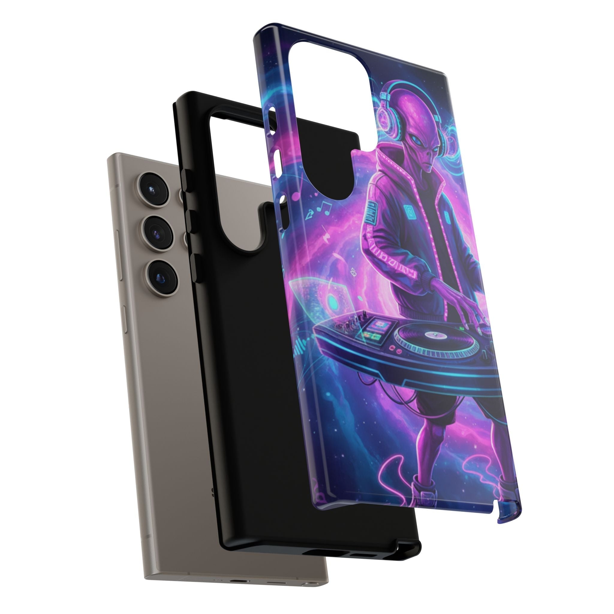Alien DJ Phone Case — Neon Space Electronic Music Protective Cover Printify