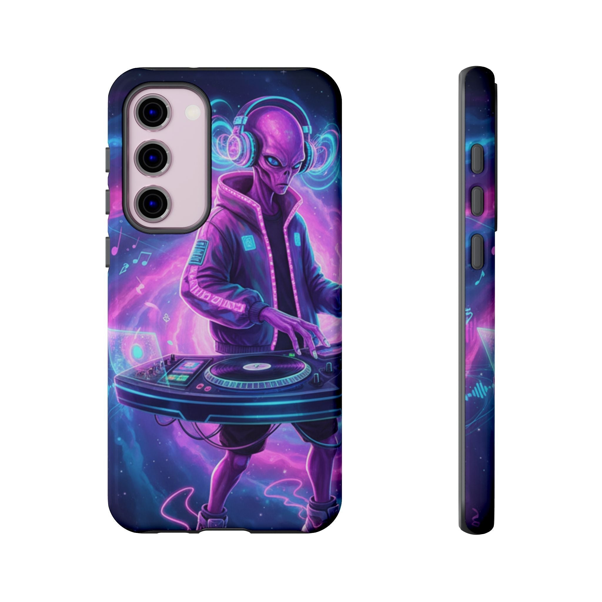 Alien DJ Phone Case — Neon Space Electronic Music Protective Cover Printify