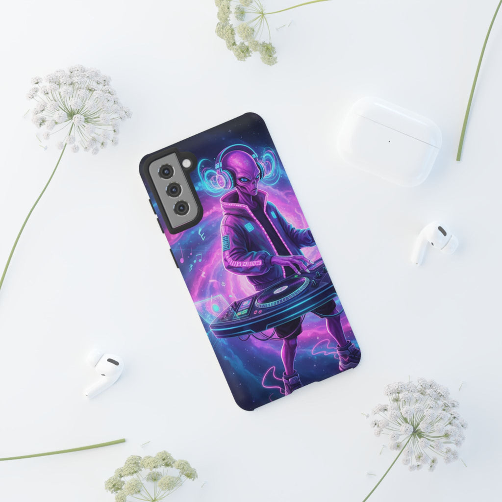 Alien DJ Phone Case — Neon Space Electronic Music Protective Cover Printify