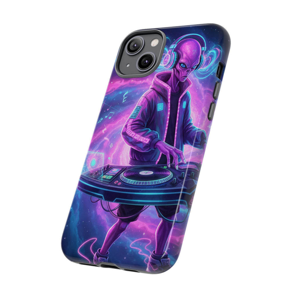 Alien DJ Phone Case — Neon Space Electronic Music Protective Cover Printify