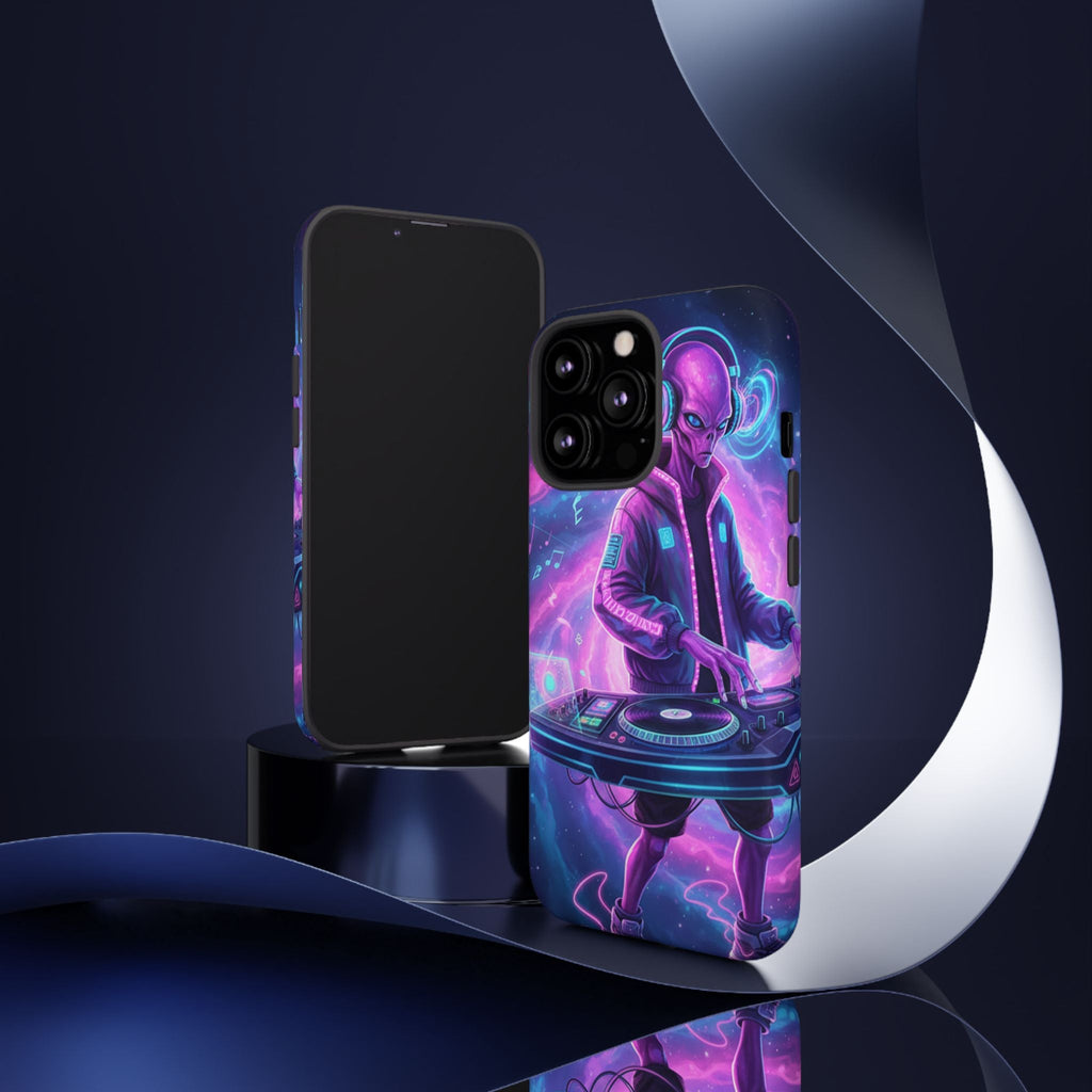 Alien DJ Phone Case — Neon Space Electronic Music Protective Cover Printify