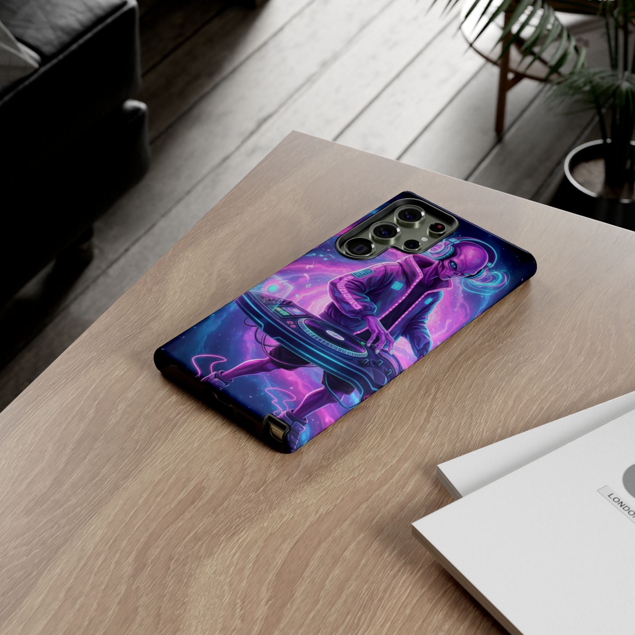Alien DJ Phone Case — Neon Space Electronic Music Protective Cover Printify