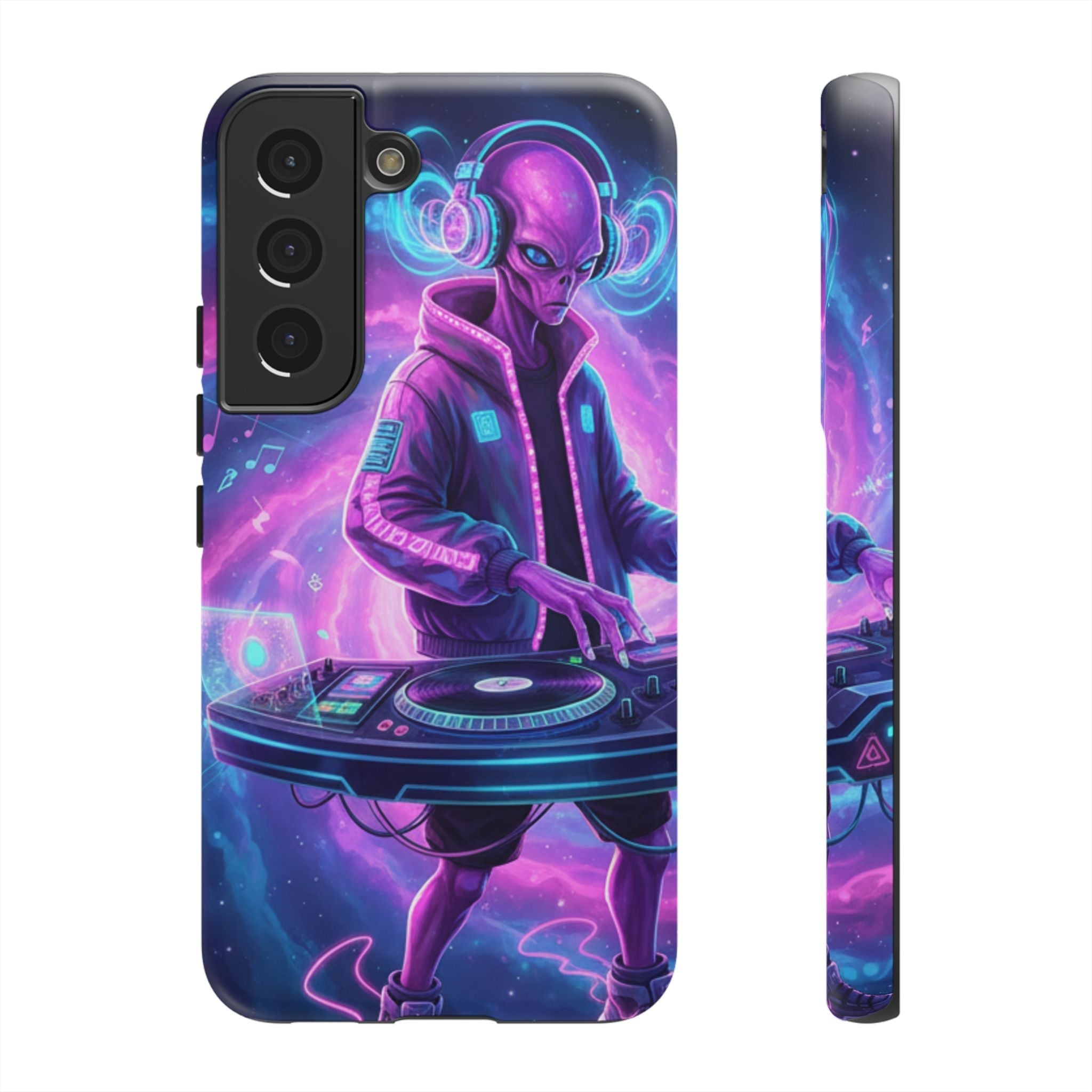 Alien DJ Phone Case — Neon Space Electronic Music Protective Cover Printify