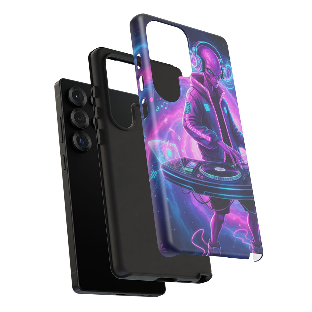 Alien DJ Phone Case — Neon Space Electronic Music Protective Cover Printify