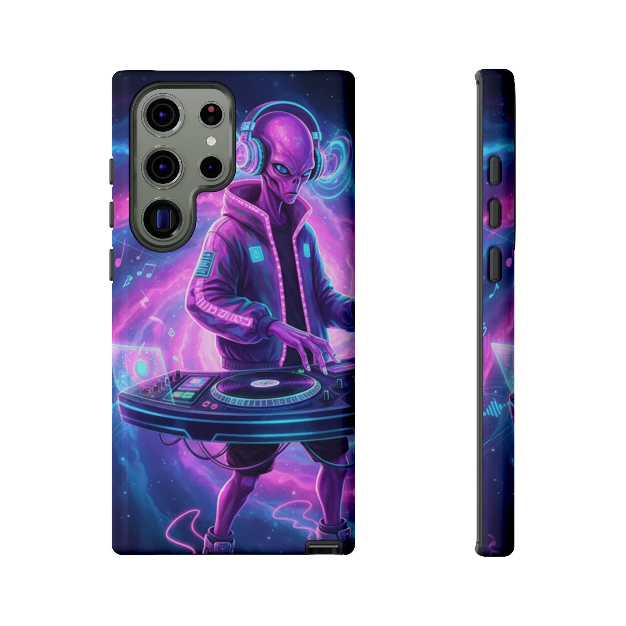 Alien DJ Phone Case — Neon Space Electronic Music Protective Cover Printify