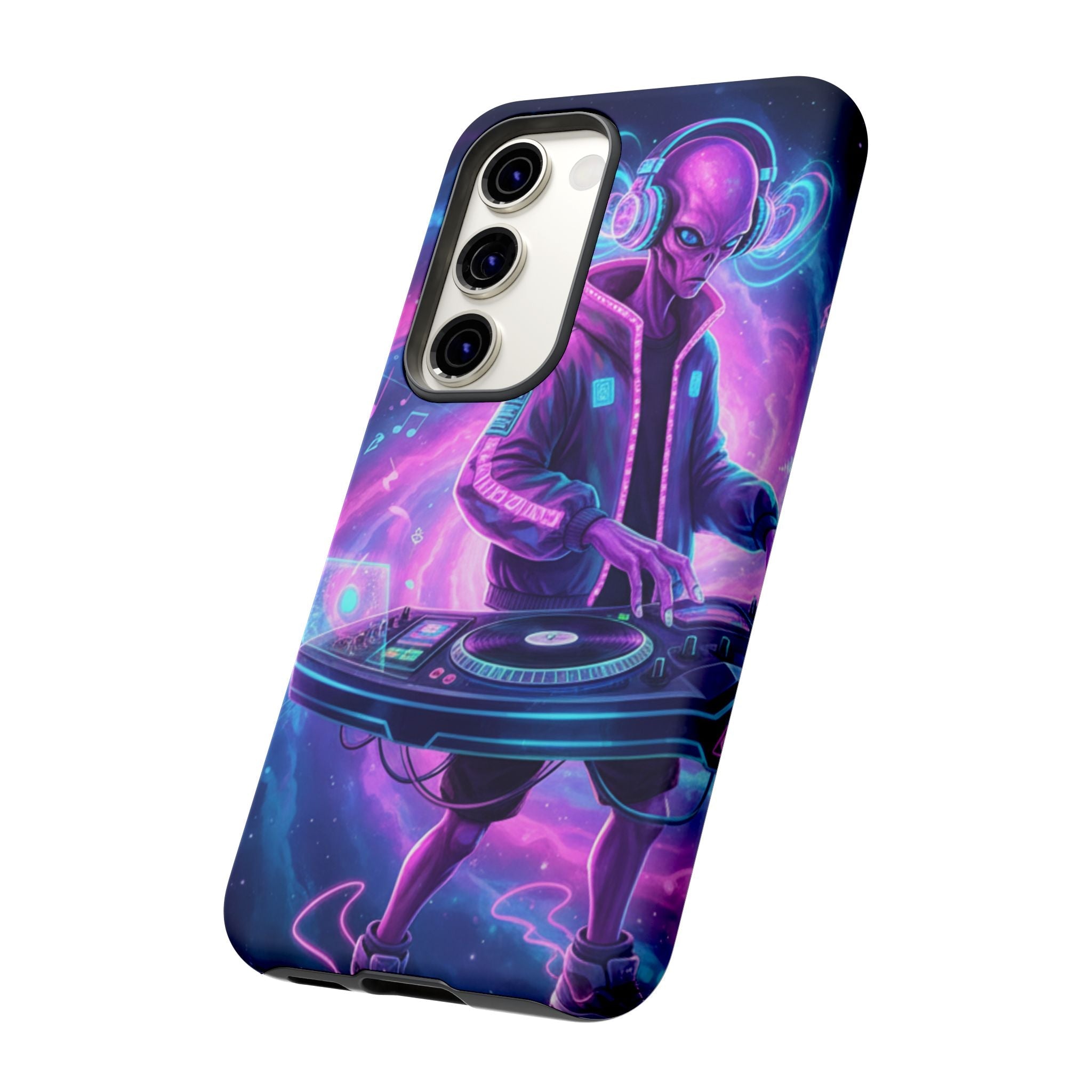 Alien DJ Phone Case — Neon Space Electronic Music Protective Cover Printify
