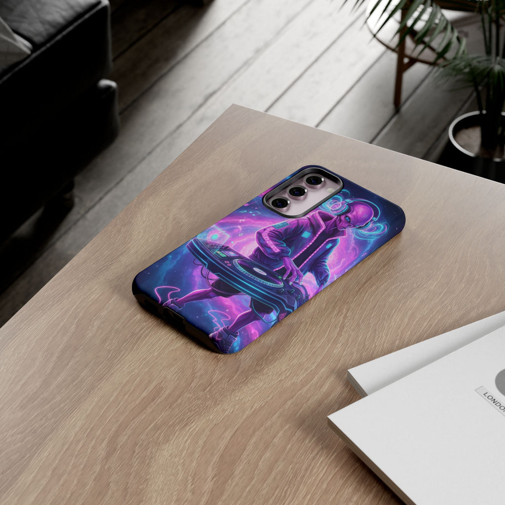 Alien DJ Phone Case — Neon Space Electronic Music Protective Cover Printify