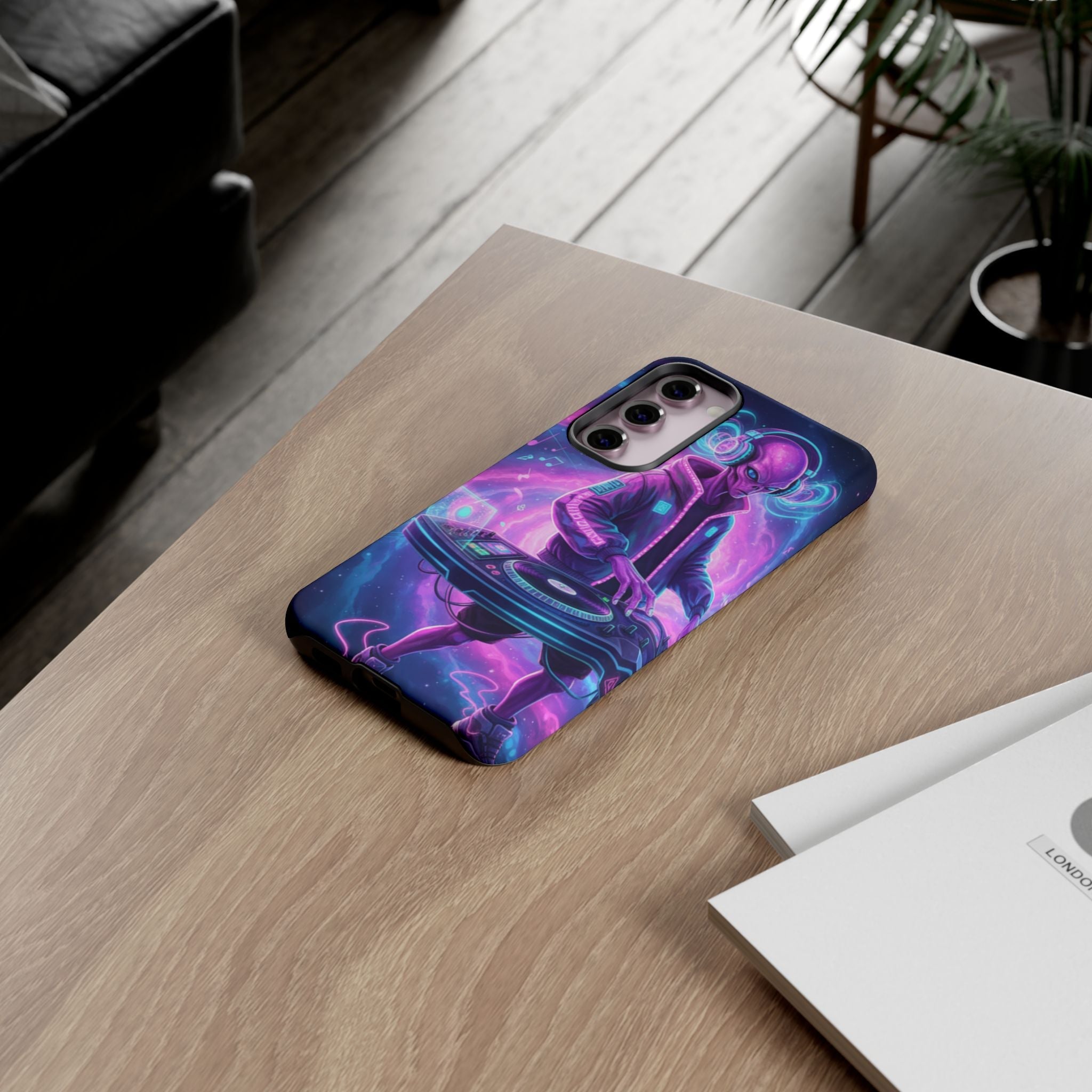Alien DJ Phone Case — Neon Space Electronic Music Protective Cover Printify