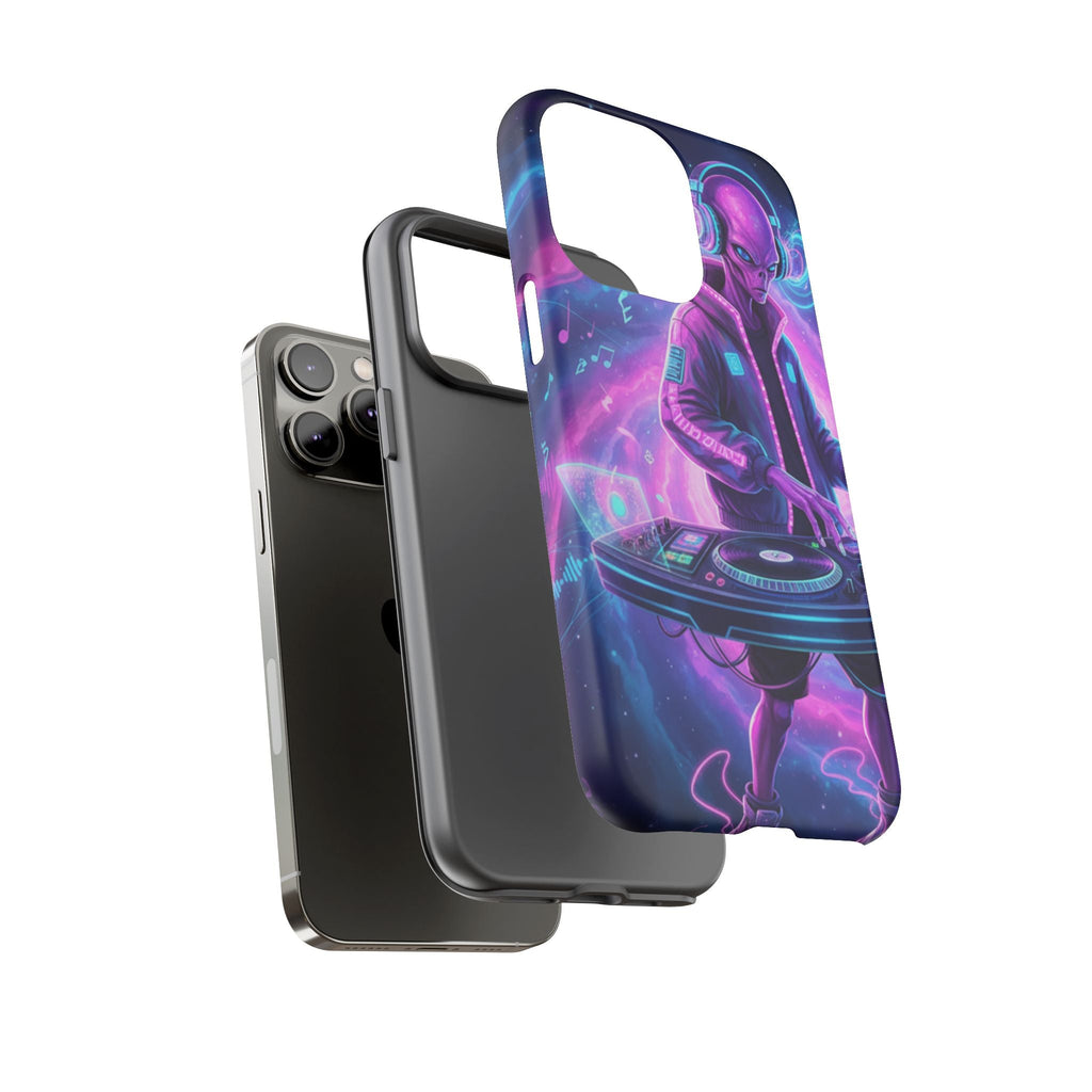 Alien DJ Phone Case — Neon Space Electronic Music Protective Cover Printify