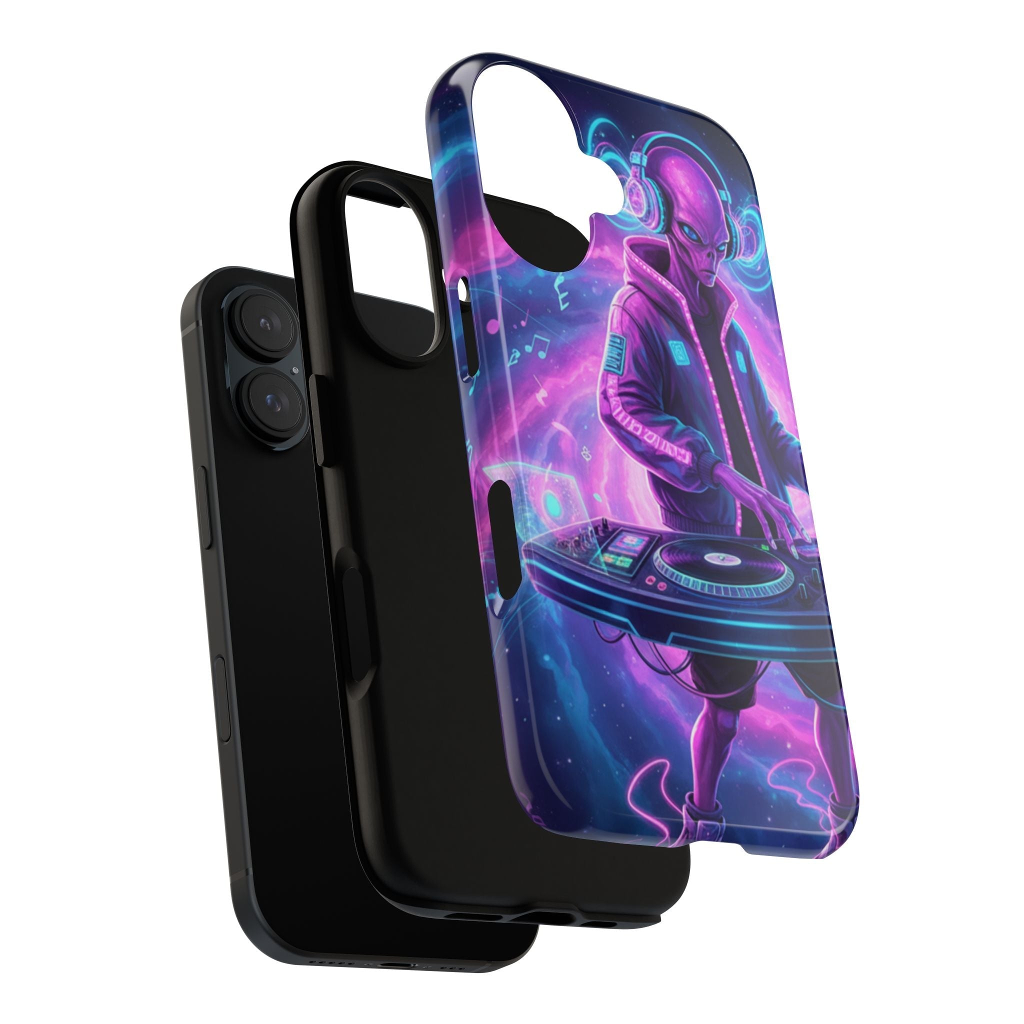 Alien DJ Phone Case — Neon Space Electronic Music Protective Cover Printify