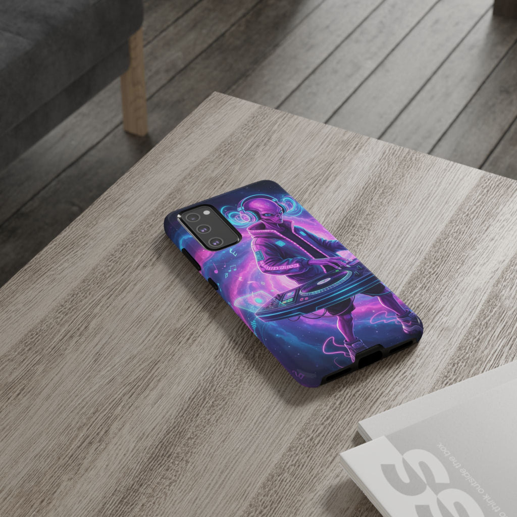 Alien DJ Phone Case — Neon Space Electronic Music Protective Cover Printify