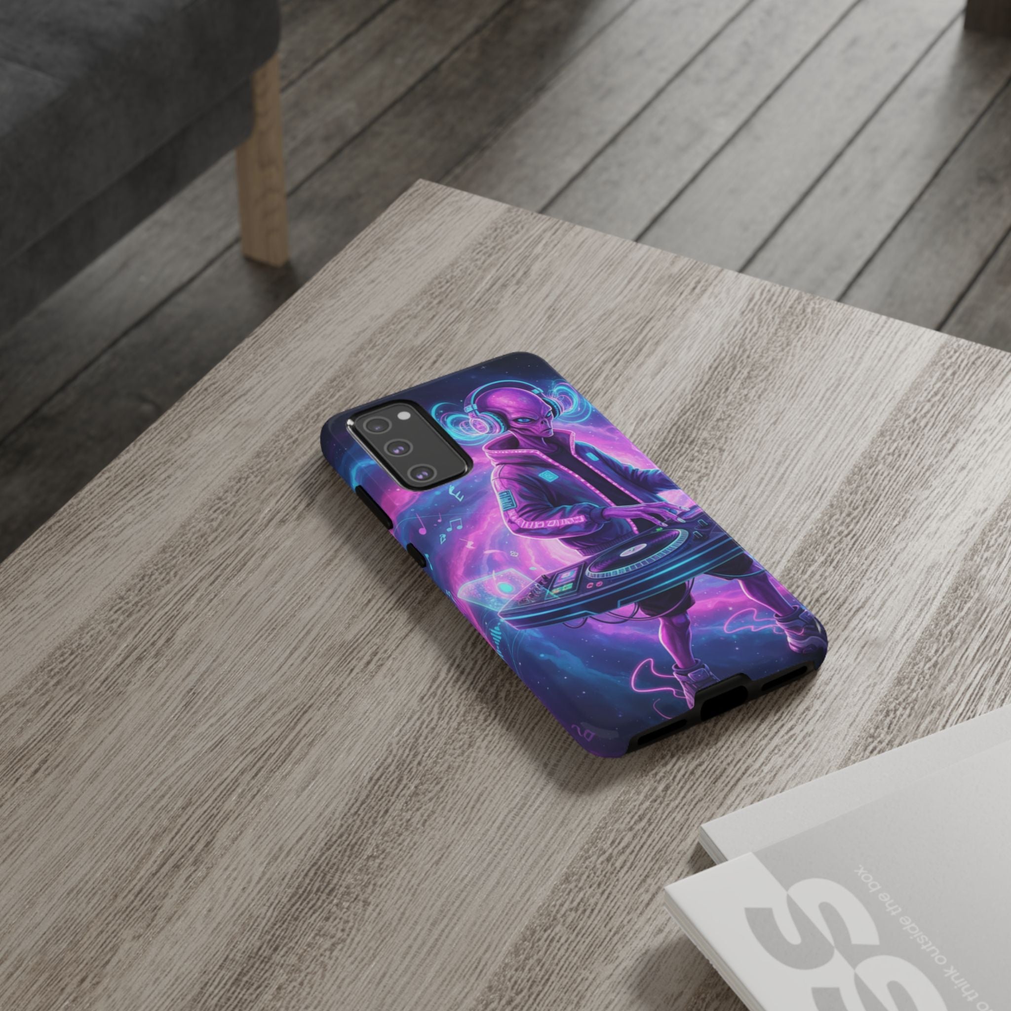 Alien DJ Phone Case — Neon Space Electronic Music Protective Cover Printify