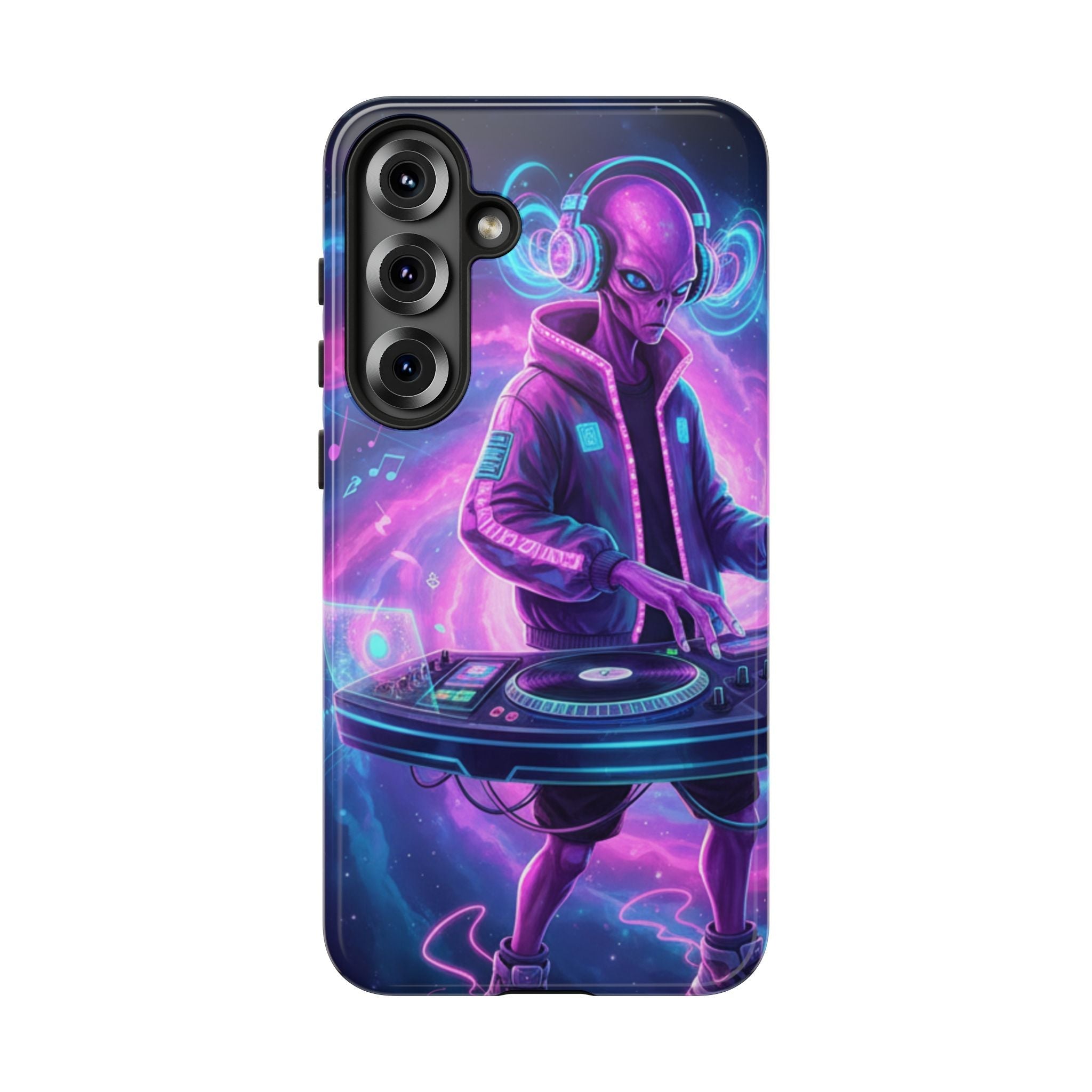 Alien DJ Phone Case — Neon Space Electronic Music Protective Cover Printify