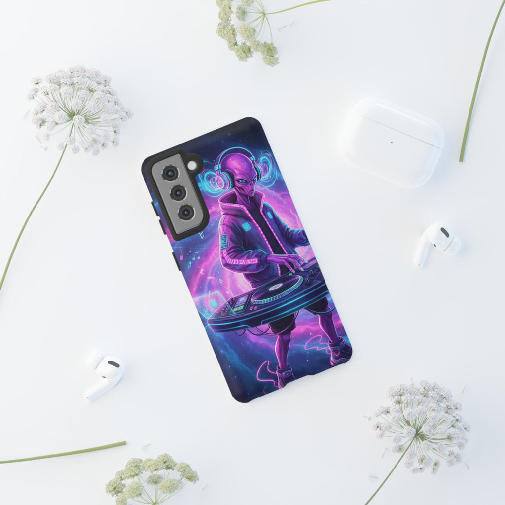 Alien DJ Phone Case — Neon Space Electronic Music Protective Cover Printify