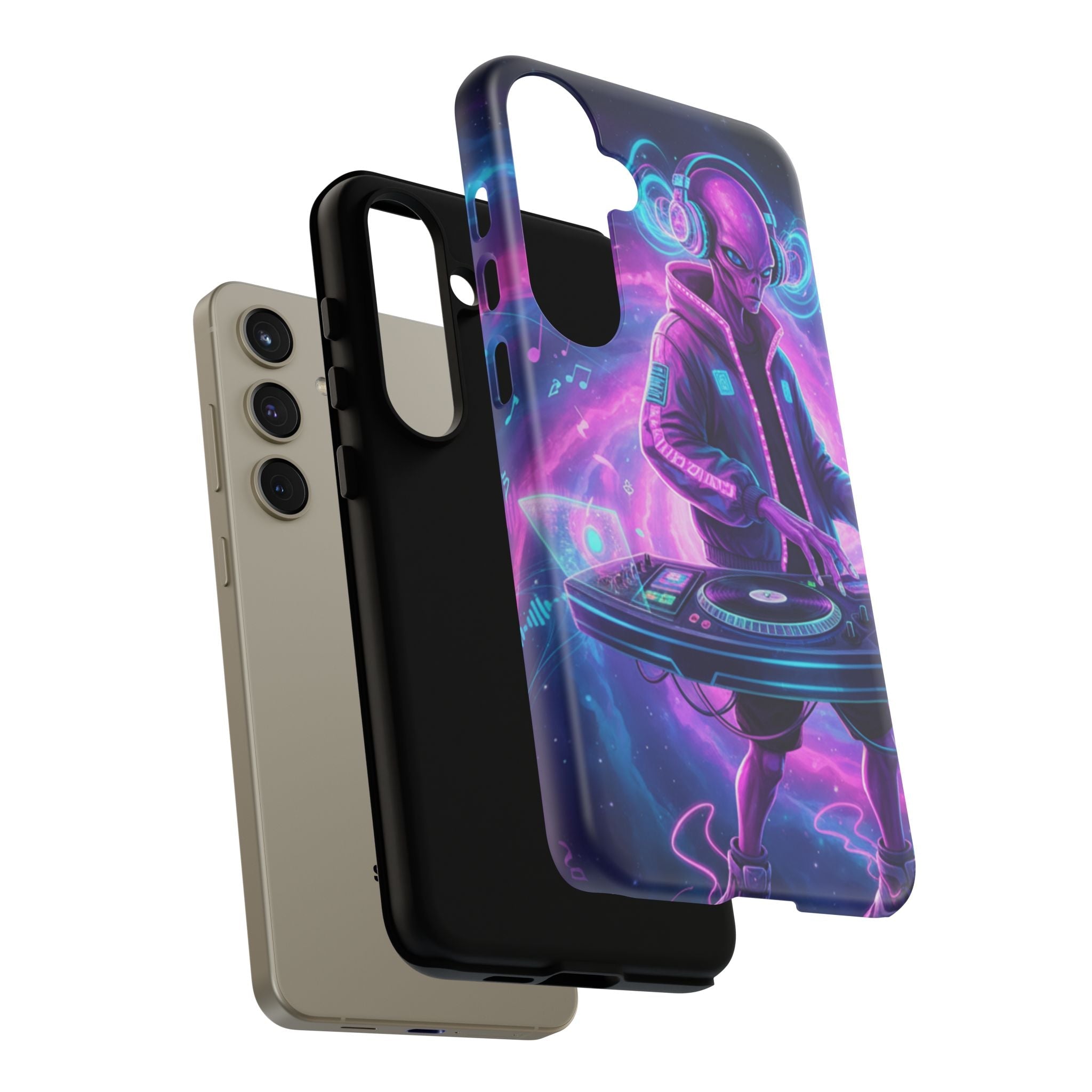 Alien DJ Phone Case — Neon Space Electronic Music Protective Cover Printify