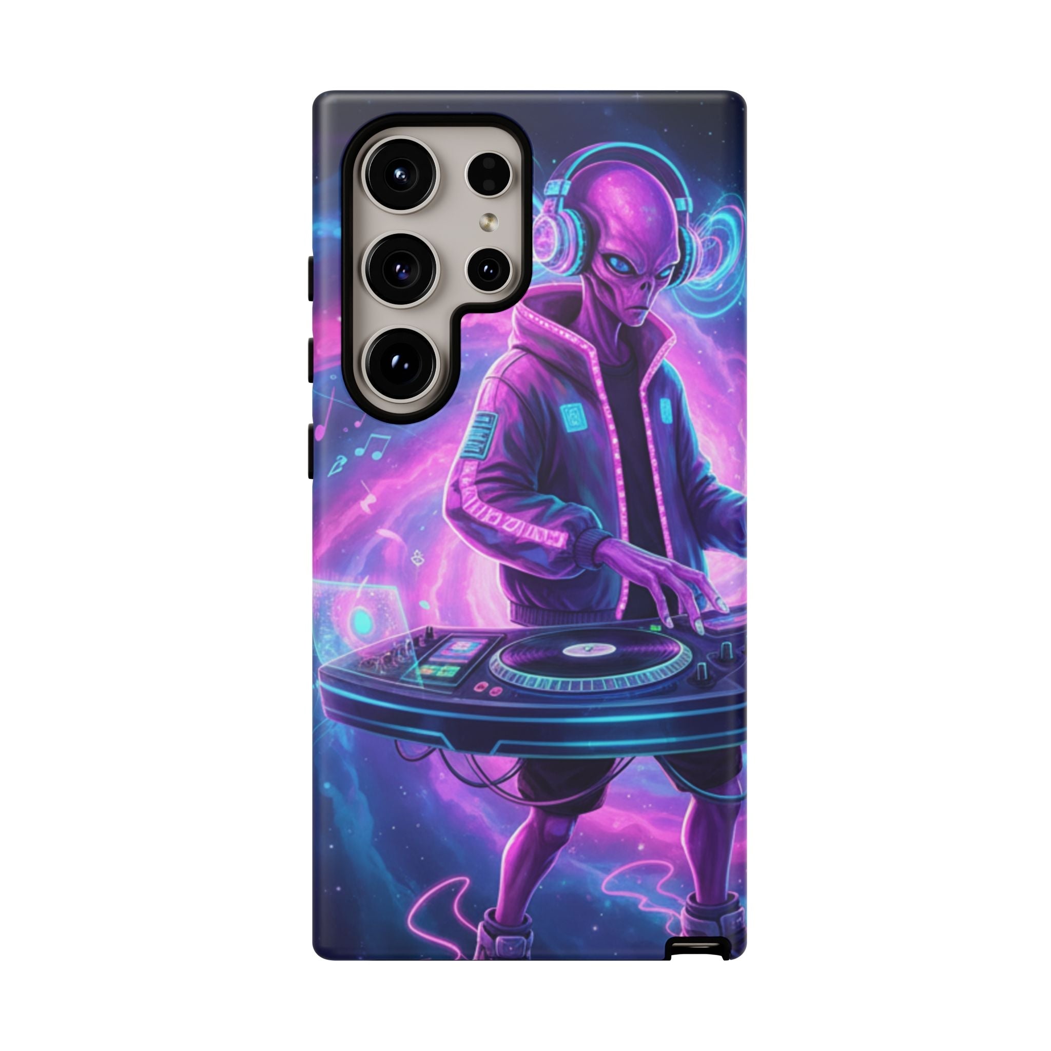 Alien DJ Phone Case — Neon Space Electronic Music Protective Cover Printify