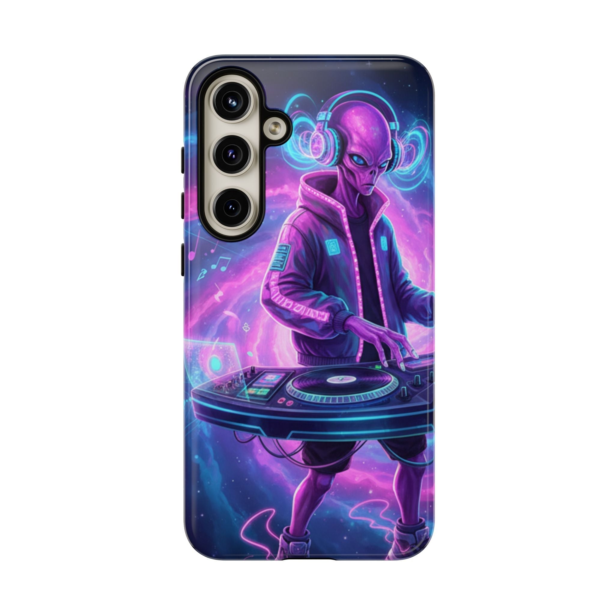 Alien DJ Phone Case — Neon Space Electronic Music Protective Cover Printify