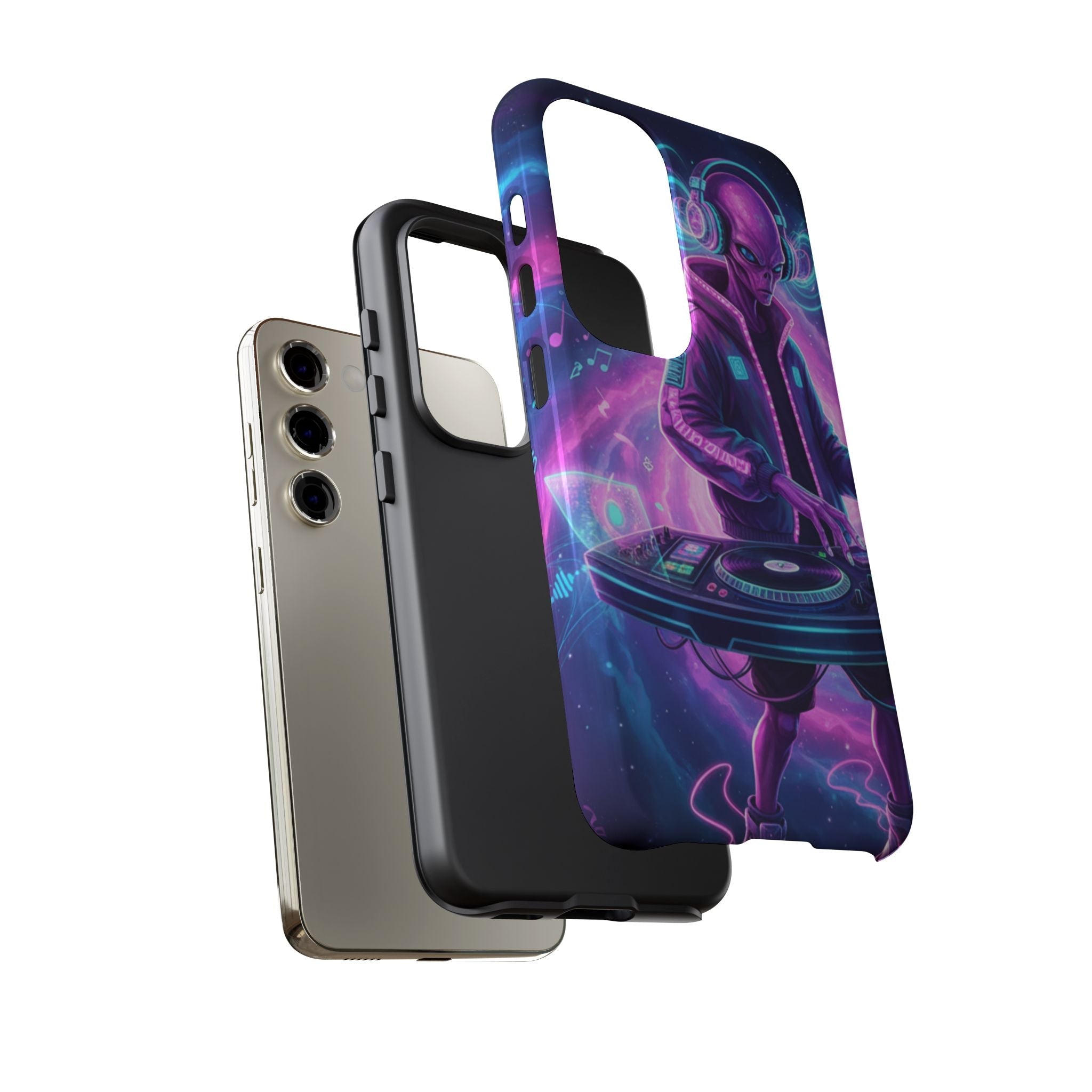 Alien DJ Phone Case — Neon Space Electronic Music Protective Cover Printify