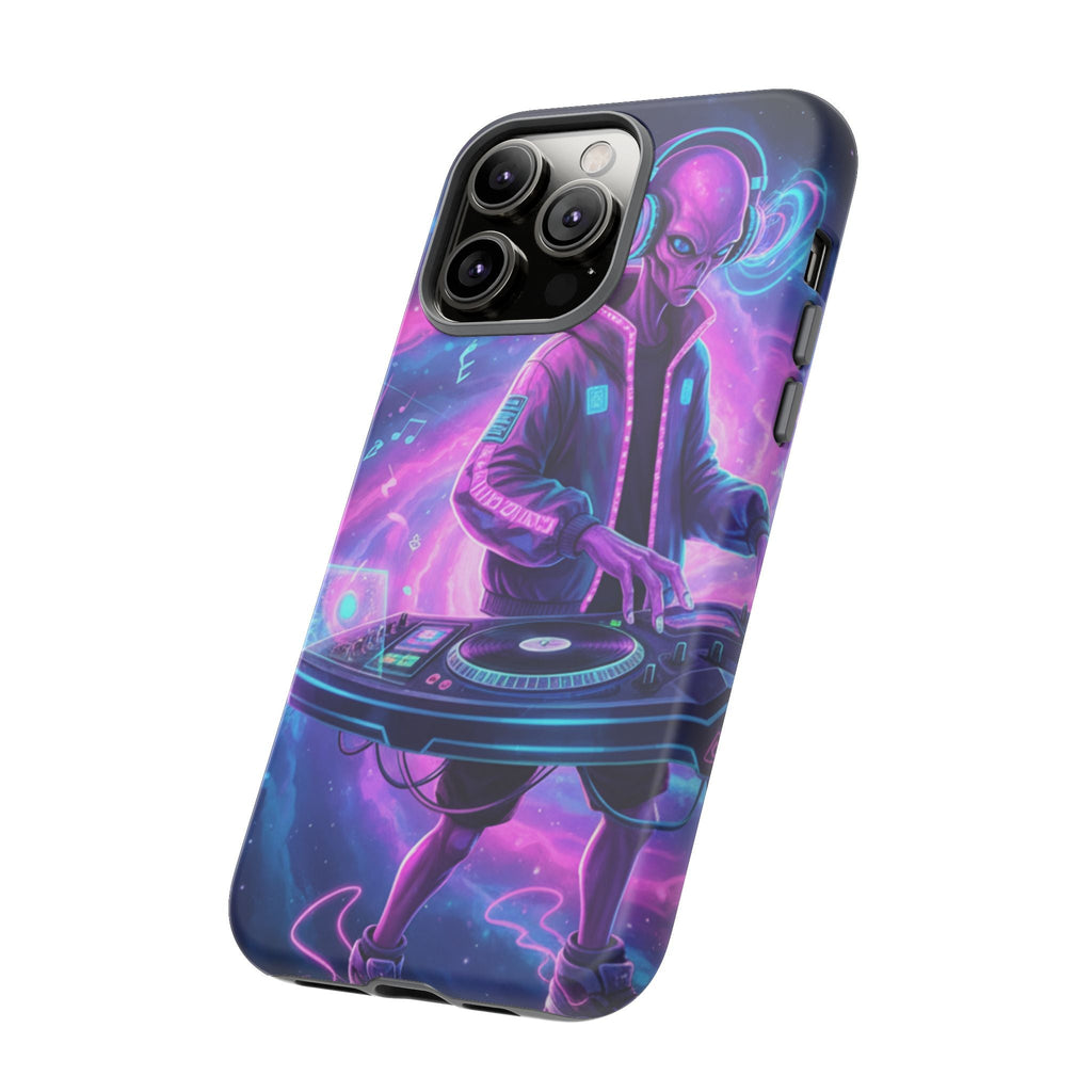 Alien DJ Phone Case — Neon Space Electronic Music Protective Cover Printify