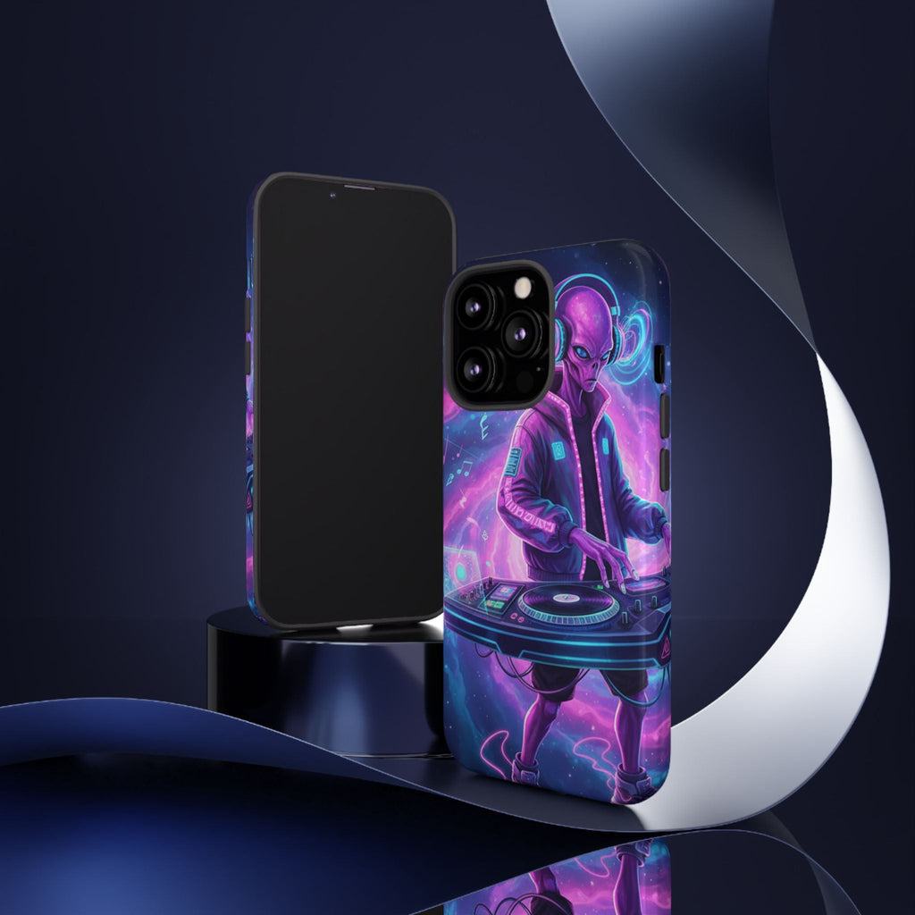 Alien DJ Phone Case — Neon Space Electronic Music Protective Cover Printify