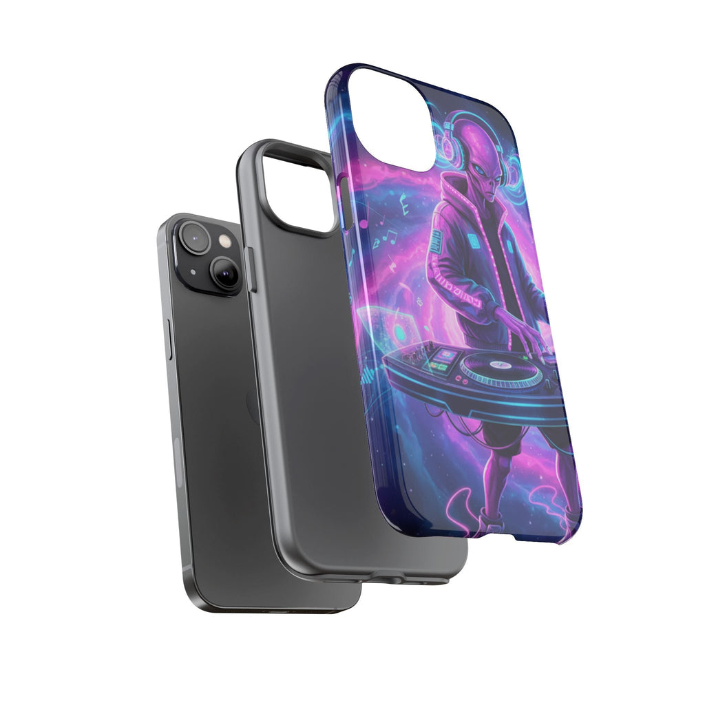 Alien DJ Phone Case — Neon Space Electronic Music Protective Cover Printify