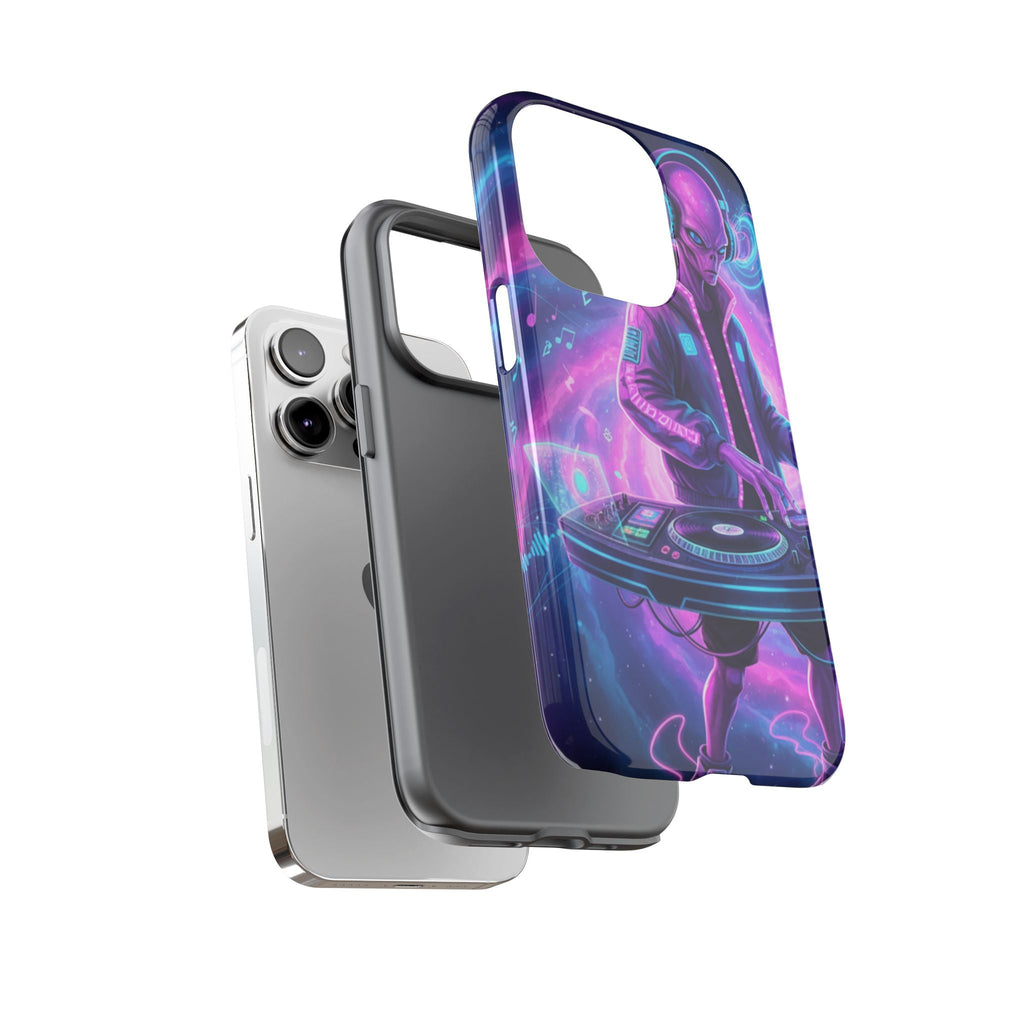 Alien DJ Phone Case — Neon Space Electronic Music Protective Cover Printify