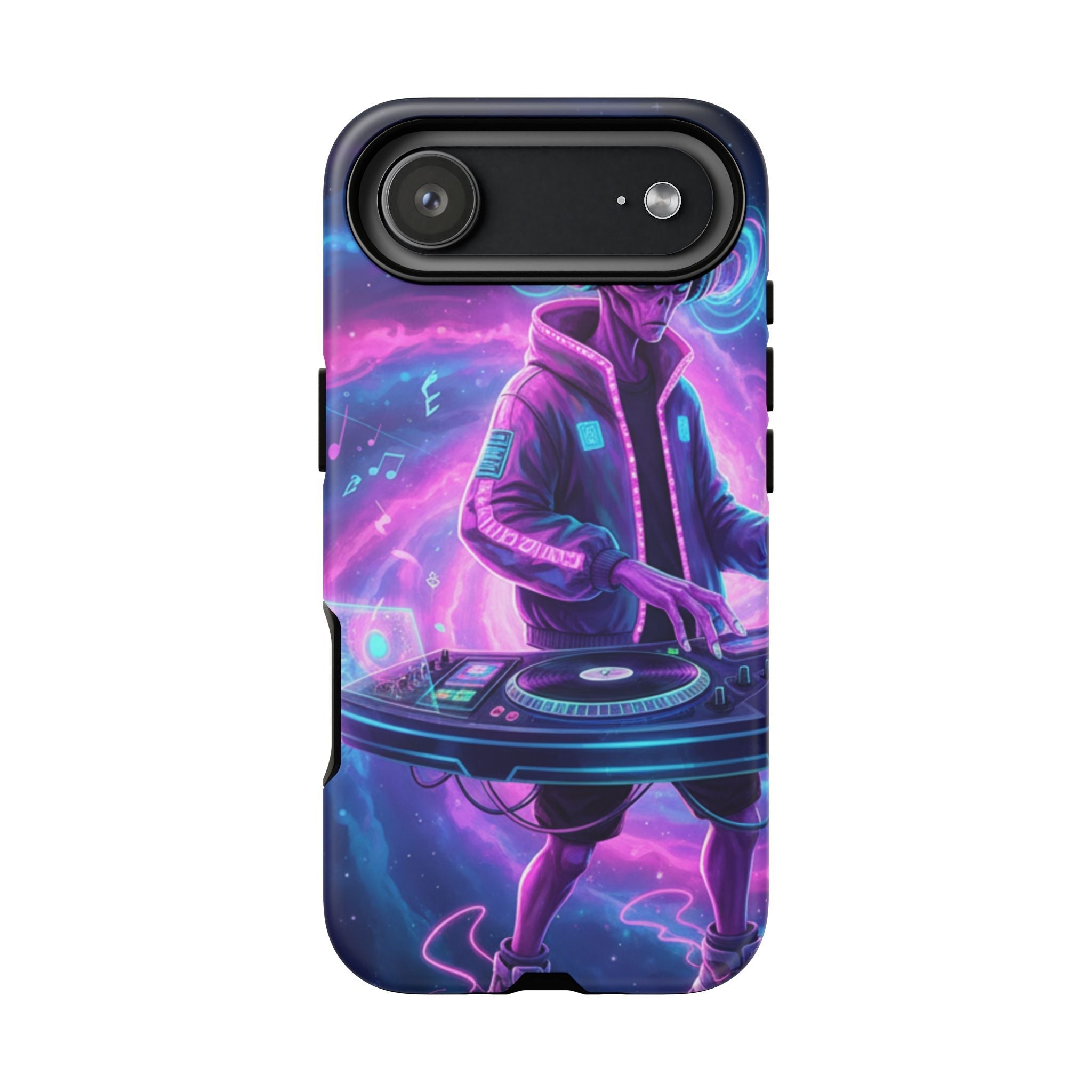Alien DJ Phone Case — Neon Space Electronic Music Protective Cover Printify