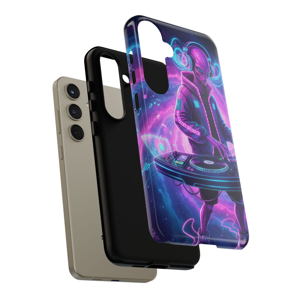 Alien DJ Phone Case — Neon Space Electronic Music Protective Cover Printify
