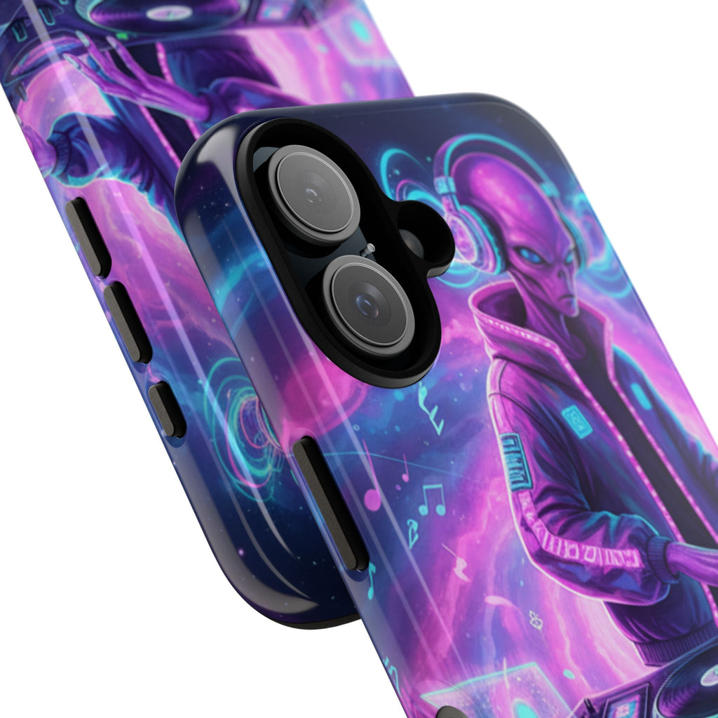 Alien DJ Phone Case — Neon Space Electronic Music Protective Cover Printify