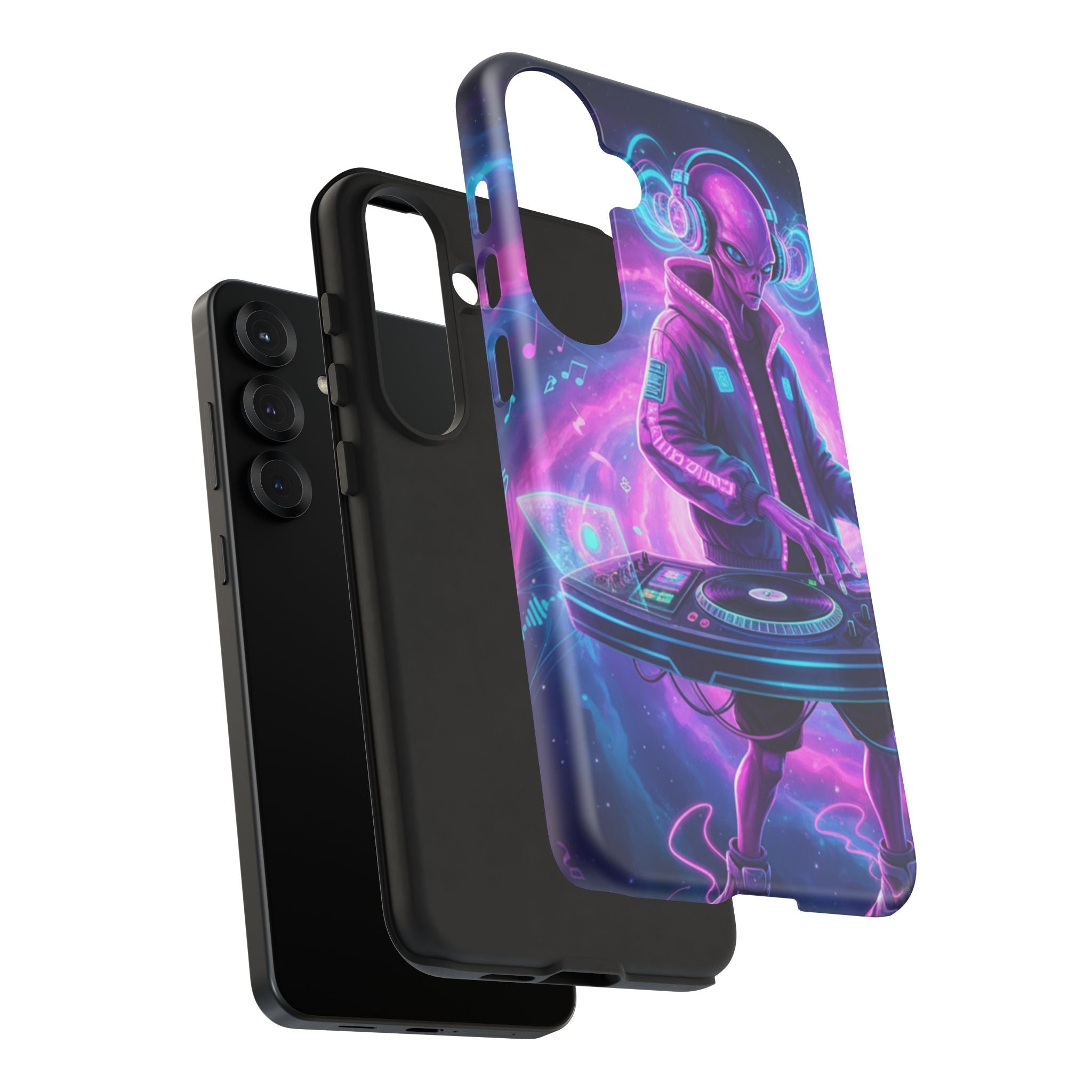 Alien DJ Phone Case — Neon Space Electronic Music Protective Cover Printify