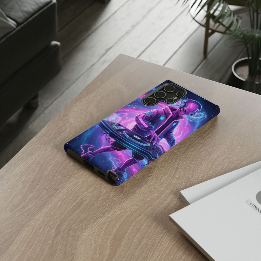 Alien DJ Phone Case — Neon Space Electronic Music Protective Cover Printify