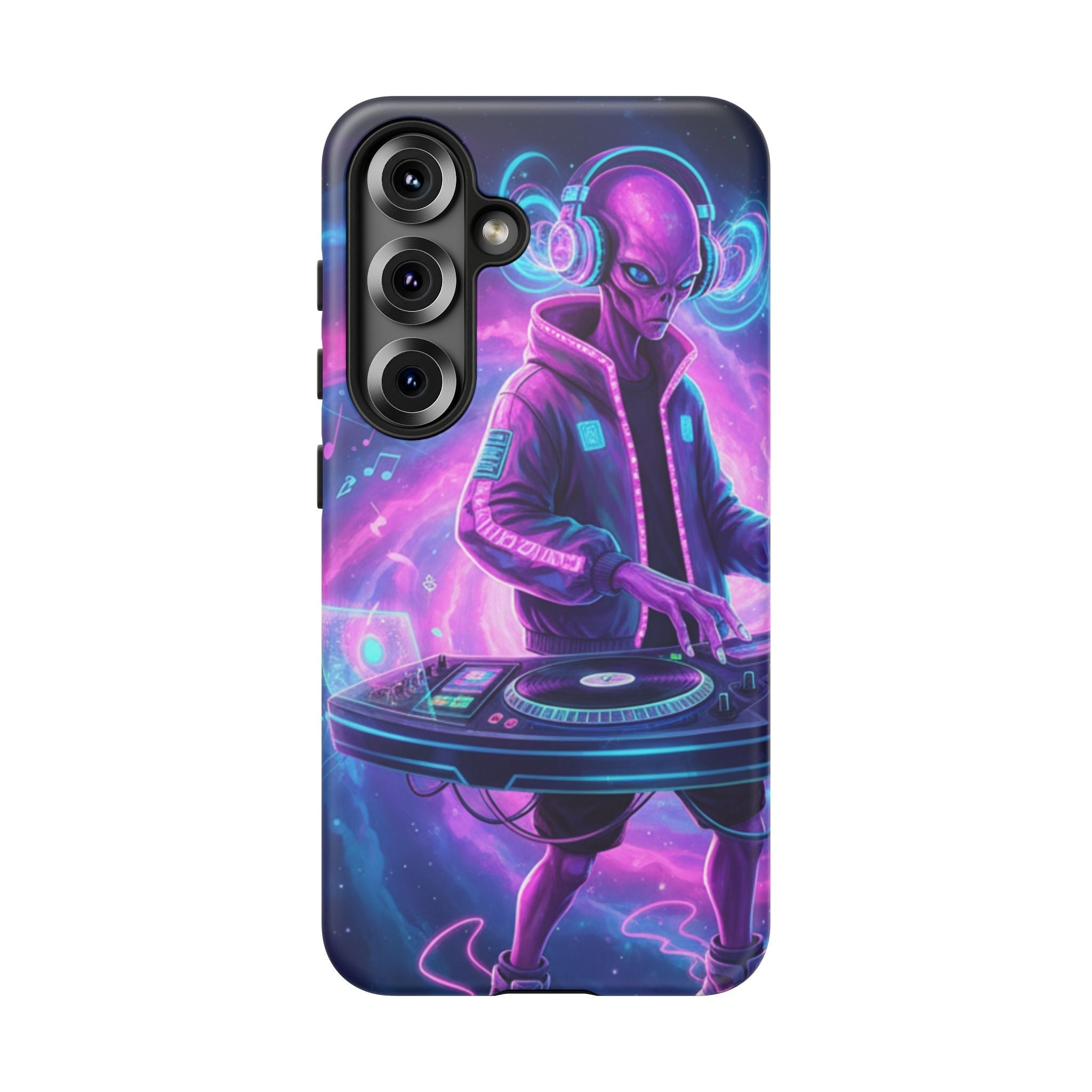 Alien DJ Phone Case — Neon Space Electronic Music Protective Cover Printify