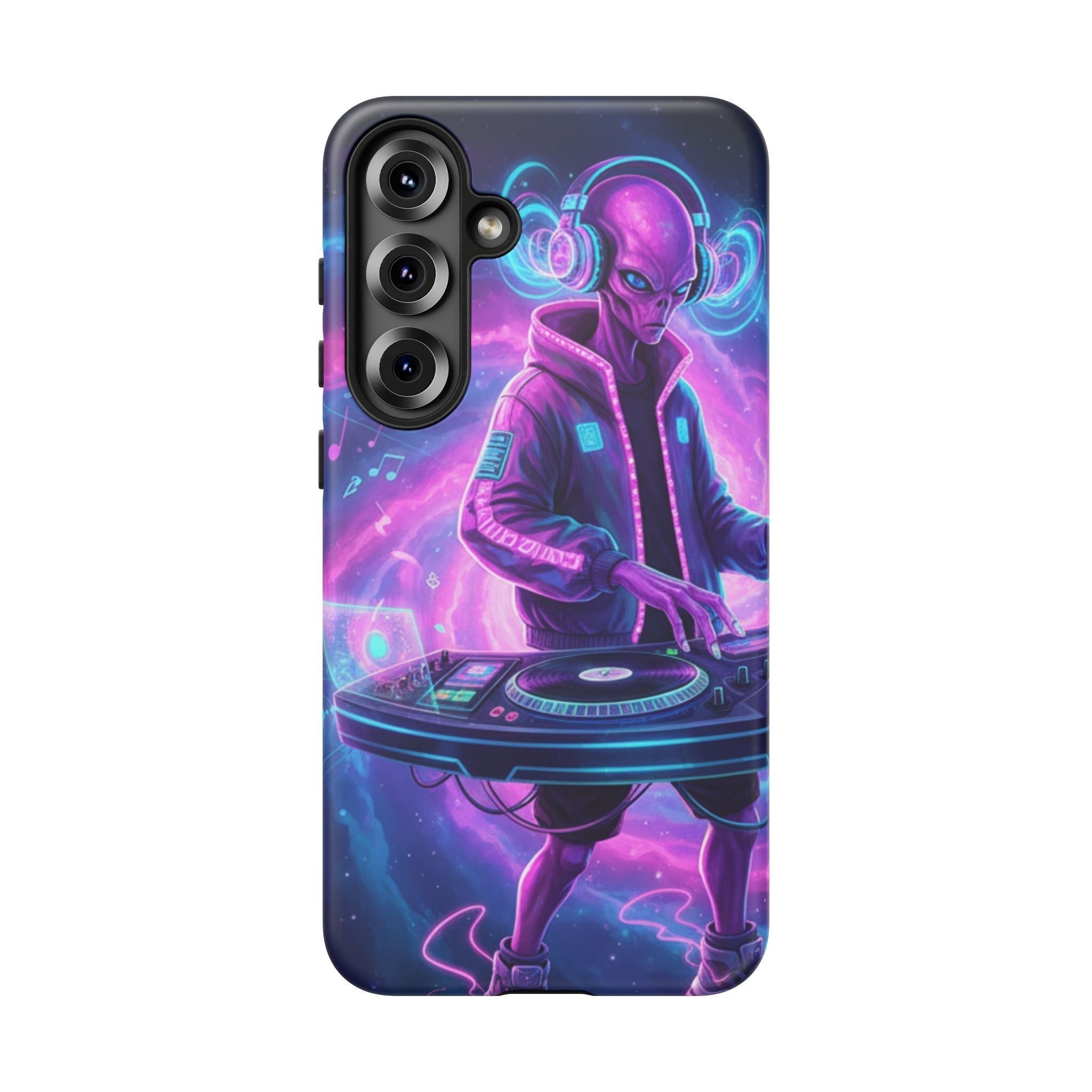 Alien DJ Phone Case — Neon Space Electronic Music Protective Cover Printify