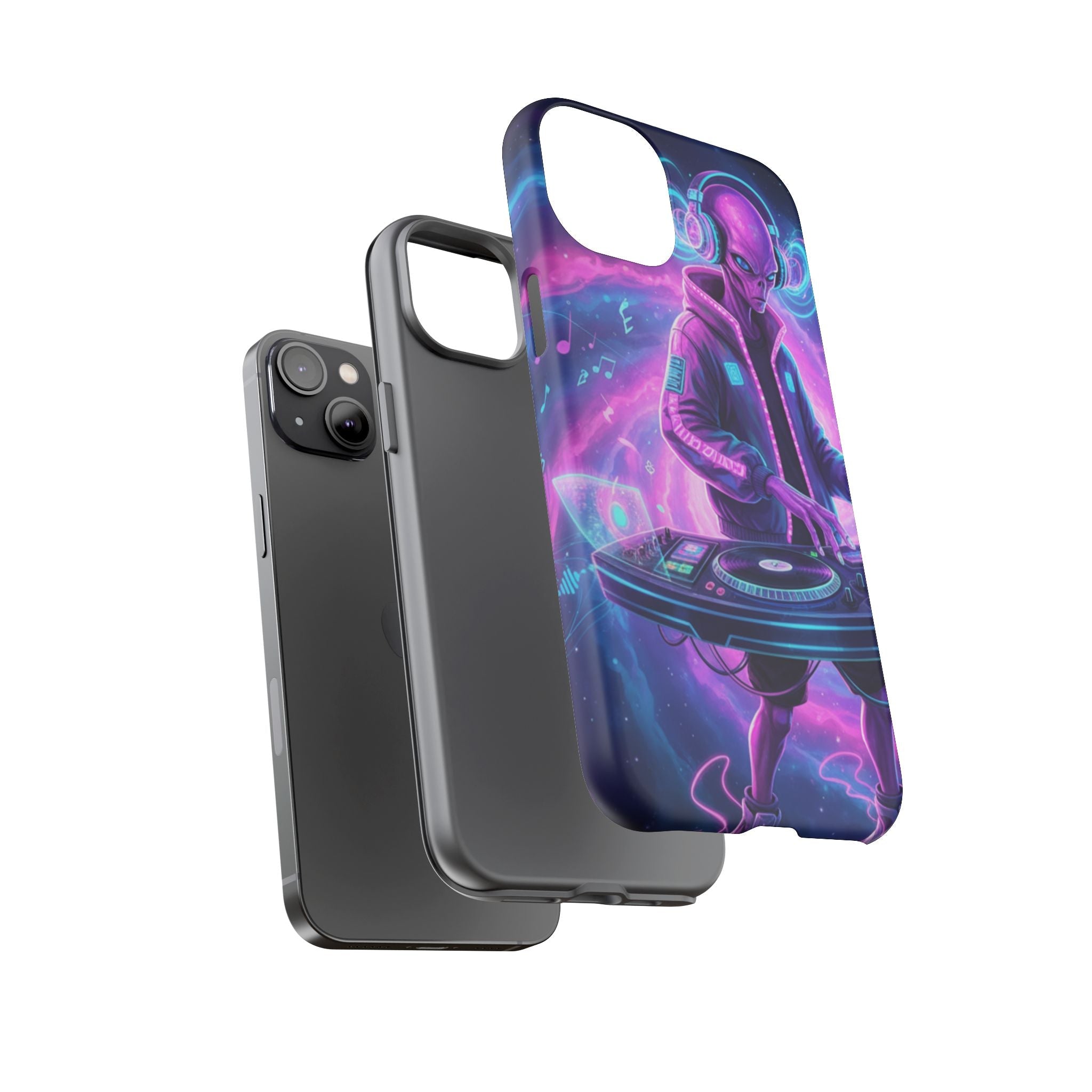 Alien DJ Phone Case — Neon Space Electronic Music Protective Cover Printify
