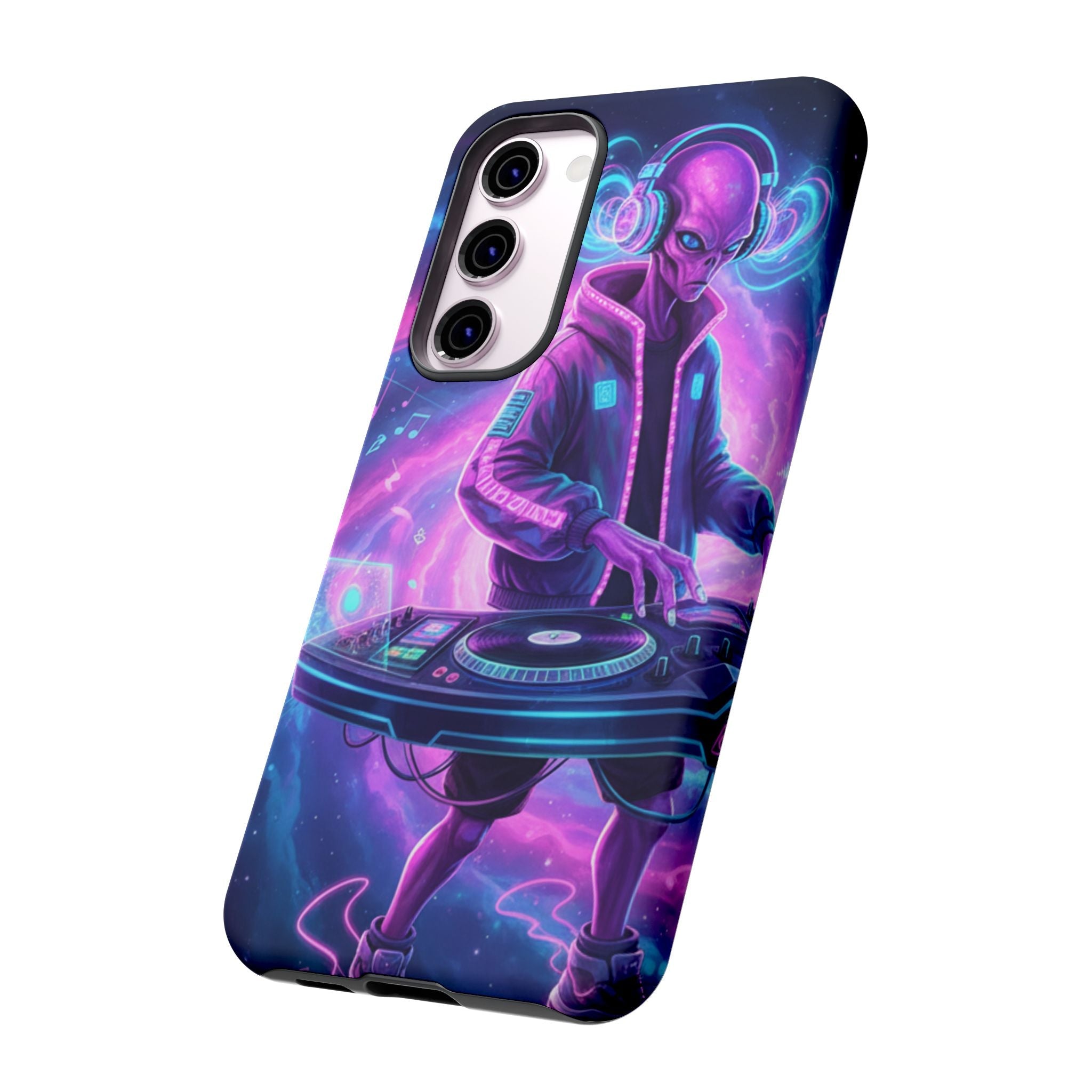 Alien DJ Phone Case — Neon Space Electronic Music Protective Cover Printify