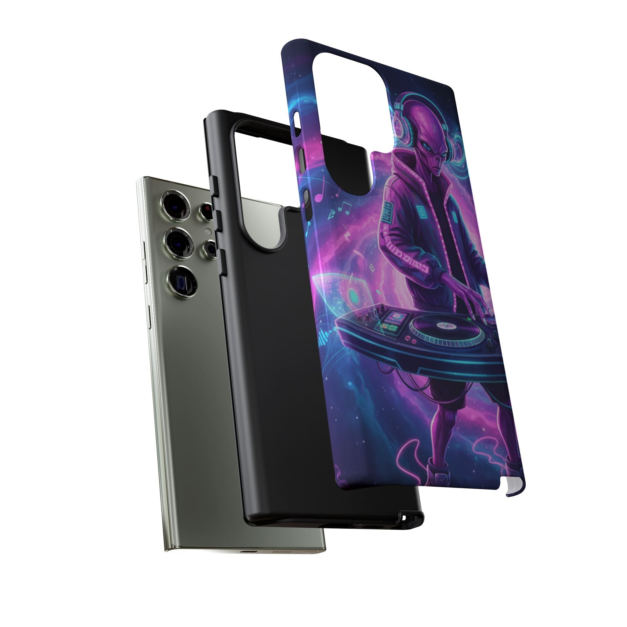 Alien DJ Phone Case — Neon Space Electronic Music Protective Cover Printify