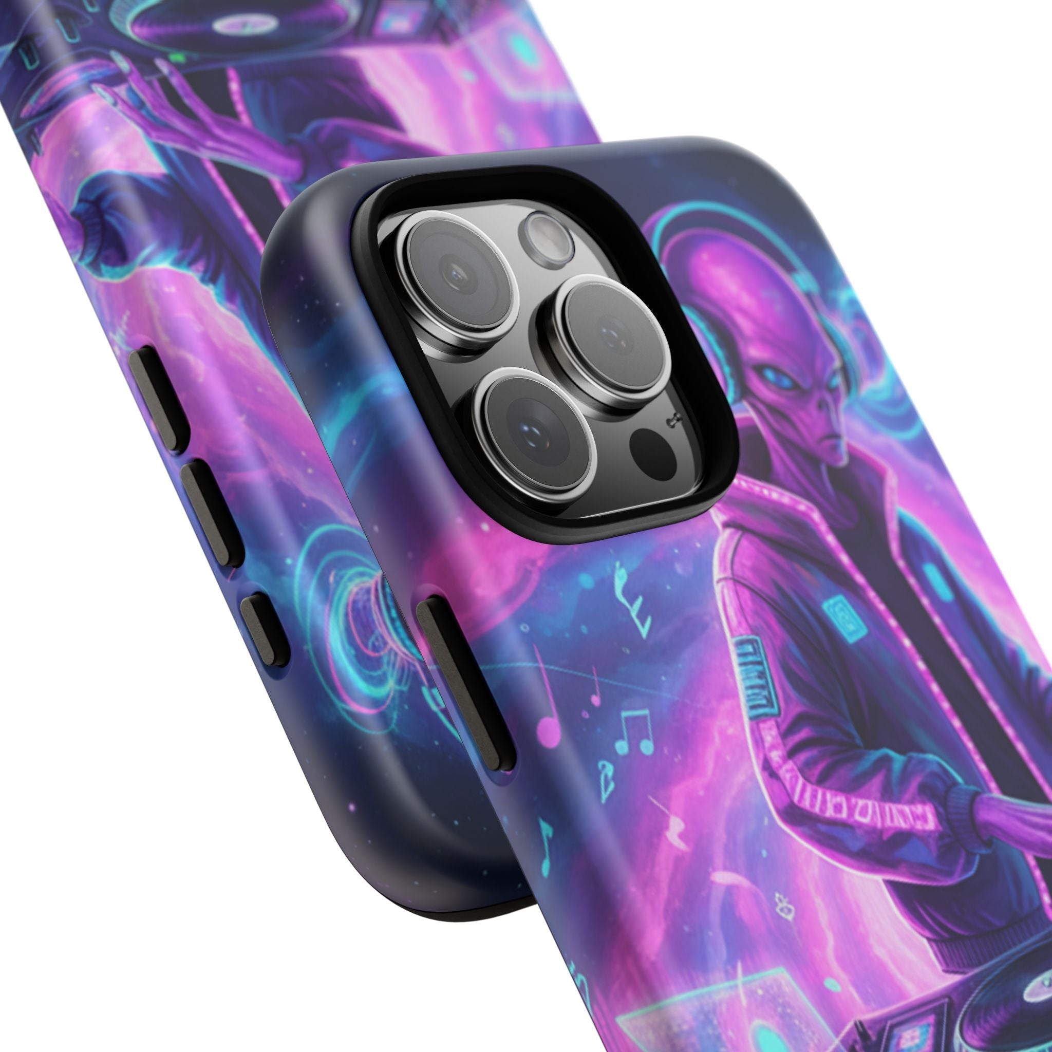 Alien DJ Phone Case — Neon Space Electronic Music Protective Cover Printify