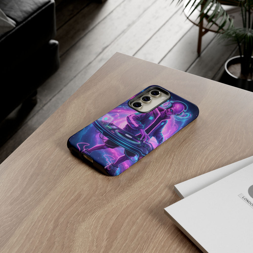 Alien DJ Phone Case — Neon Space Electronic Music Protective Cover Printify