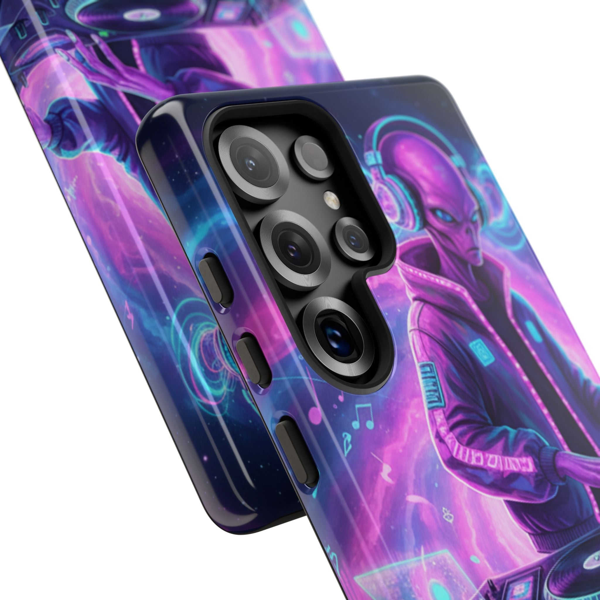 Alien DJ Phone Case — Neon Space Electronic Music Protective Cover Printify