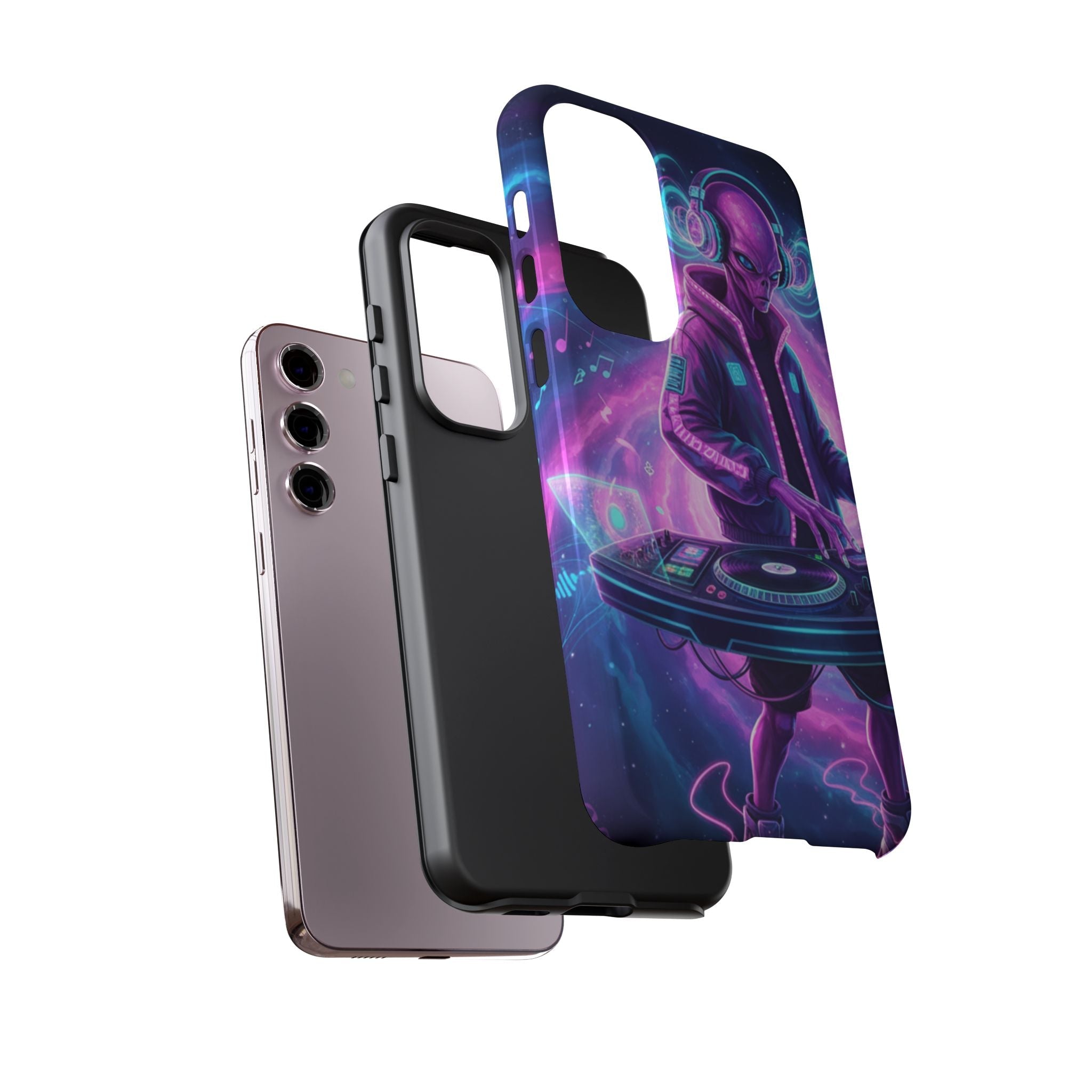 Alien DJ Phone Case — Neon Space Electronic Music Protective Cover Printify