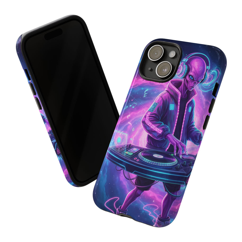Alien DJ Phone Case — Neon Space Electronic Music Protective Cover Printify