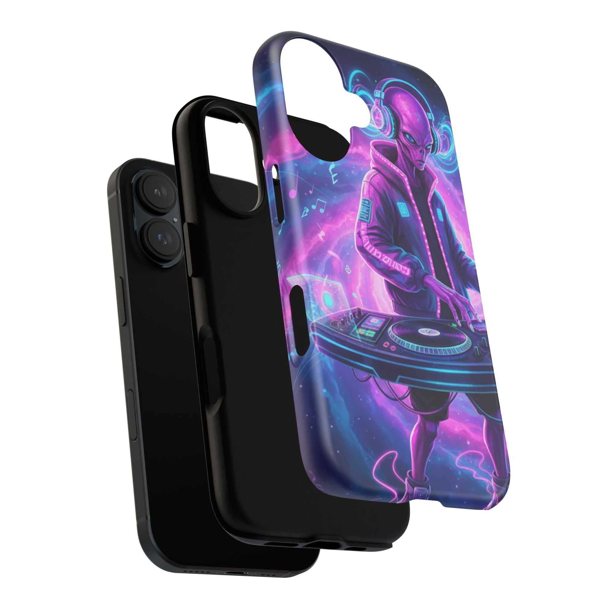 Alien DJ Phone Case — Neon Space Electronic Music Protective Cover Printify