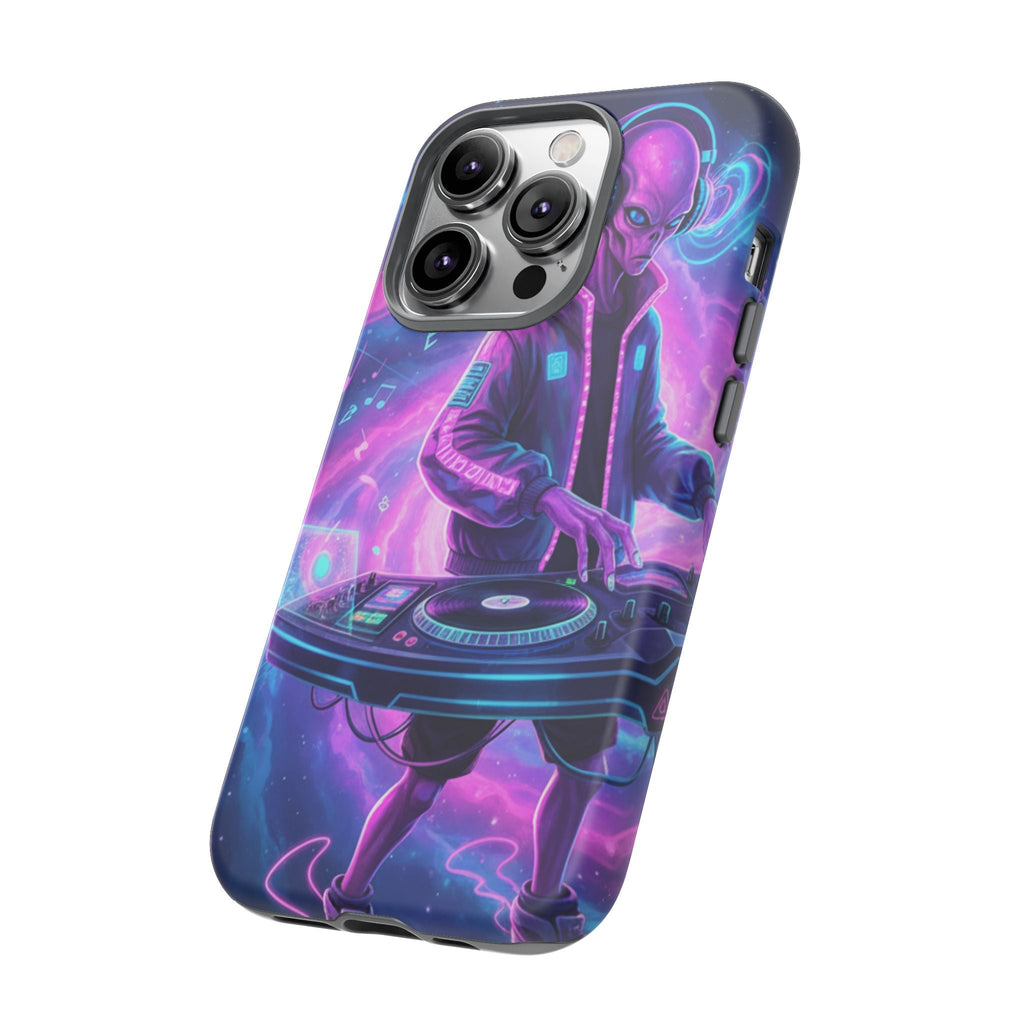 Alien DJ Phone Case — Neon Space Electronic Music Protective Cover Printify