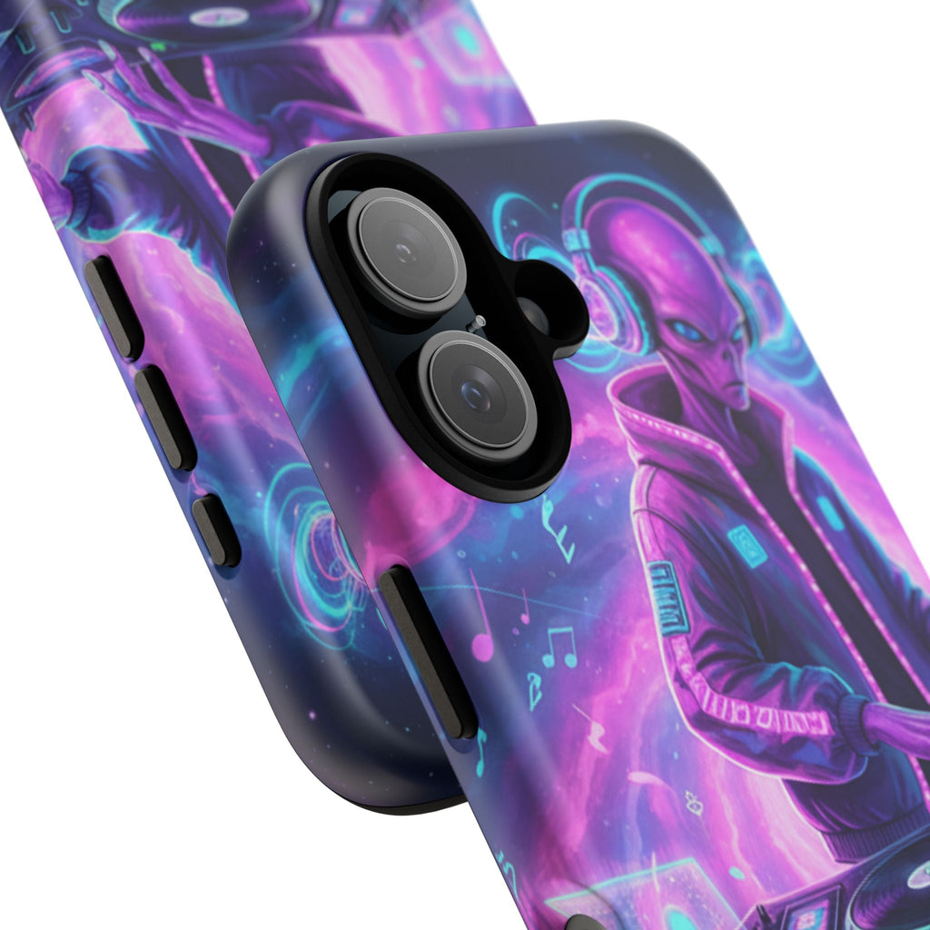 Alien DJ Phone Case — Neon Space Electronic Music Protective Cover Printify