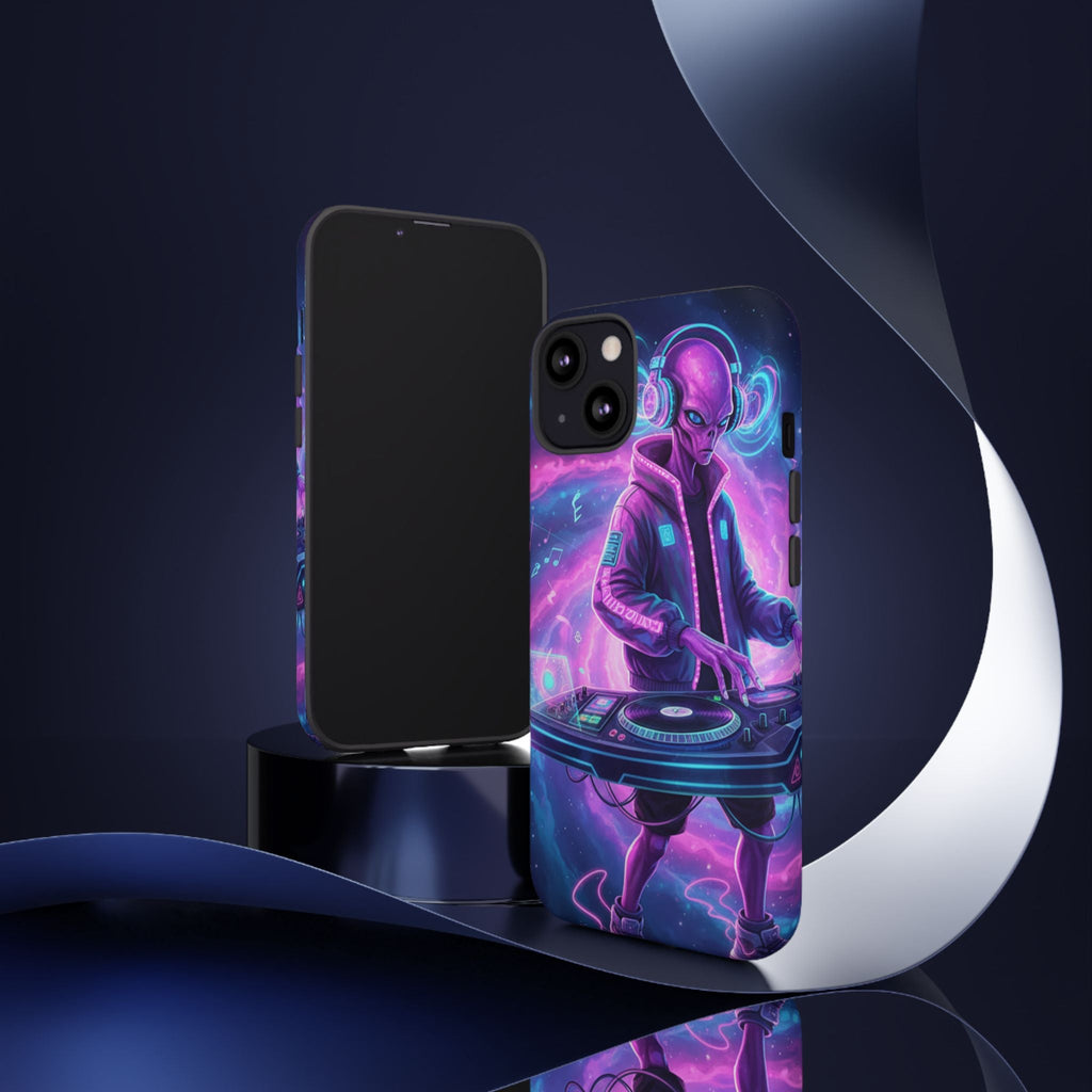 Alien DJ Phone Case — Neon Space Electronic Music Protective Cover Printify