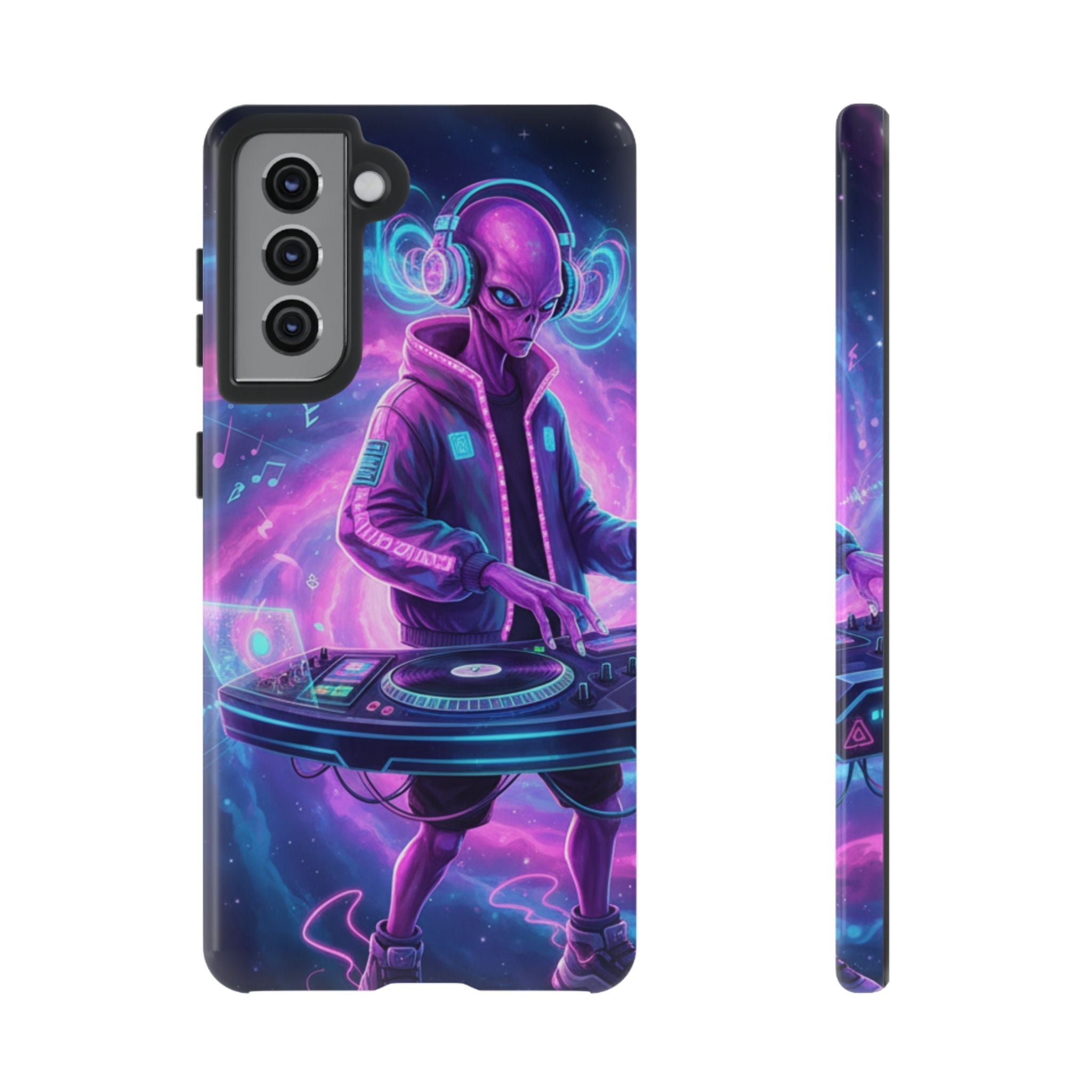 Alien DJ Phone Case — Neon Space Electronic Music Protective Cover Printify