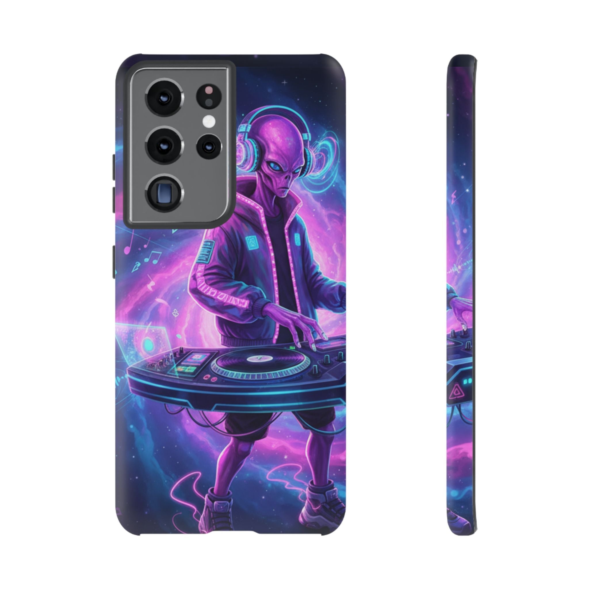 Alien DJ Phone Case — Neon Space Electronic Music Protective Cover Printify