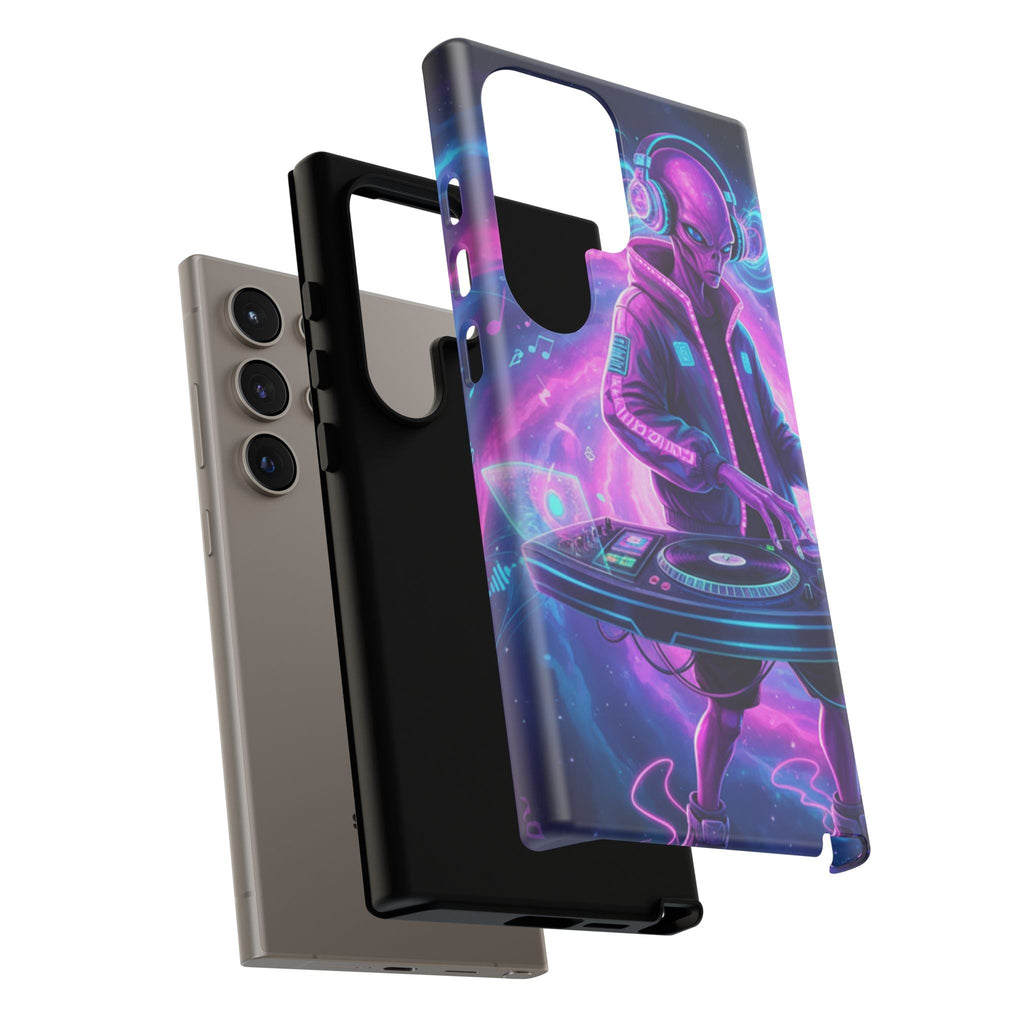 Alien DJ Phone Case — Neon Space Electronic Music Protective Cover Printify