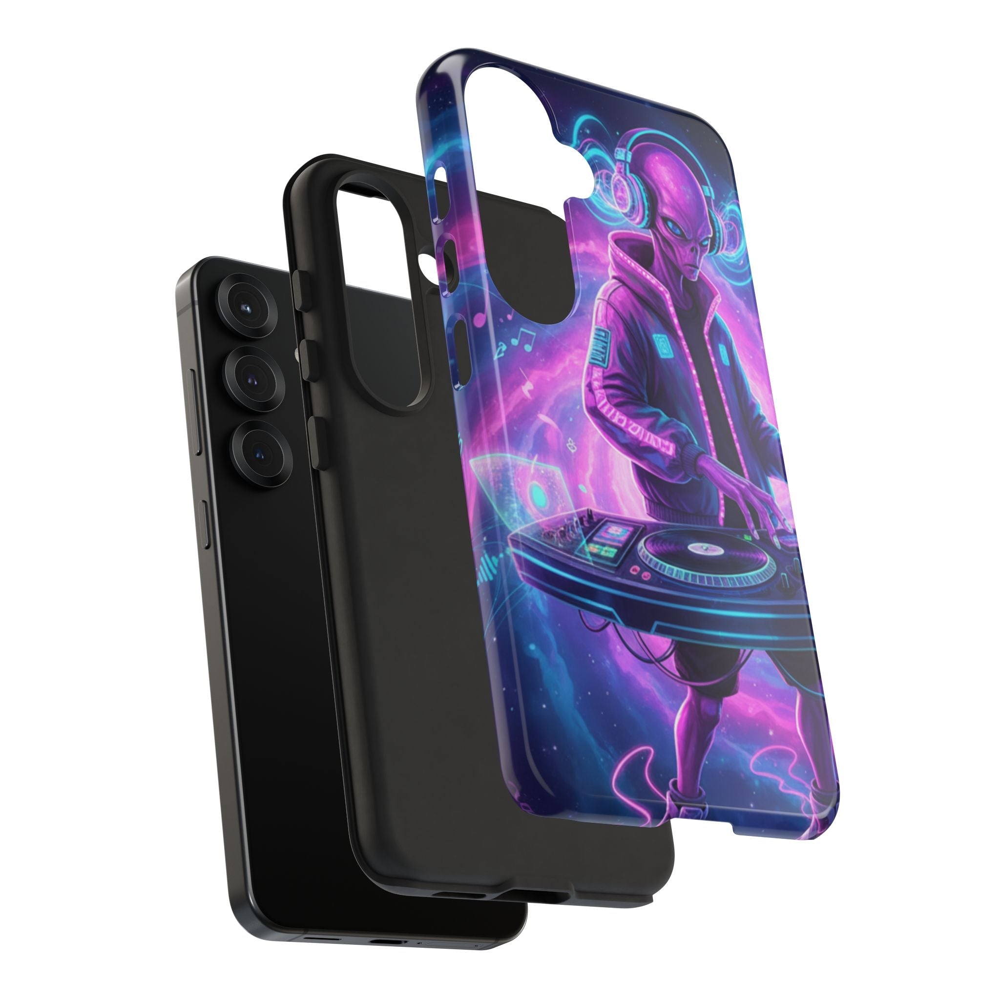 Alien DJ Phone Case — Neon Space Electronic Music Protective Cover Printify